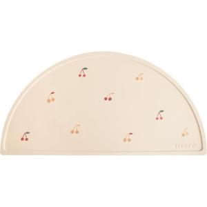 mushie x Bluey Silicone Placemat for Kids | BPA-Free Non-Slip Design (Bluey Ivory)(Cherries)