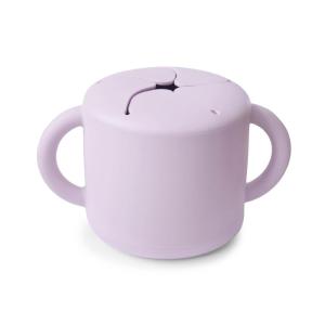 mushie x Bluey Silicone Snack Cup | Spill Proof Food Container for Toddler and Baby (Bluey Ivory)(Soft Lilac)