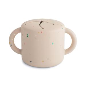 mushie x Bluey Silicone Snack Cup | Spill Proof Food Container for Toddler and Baby (Bluey Ivory)(Vanilla Confetti)