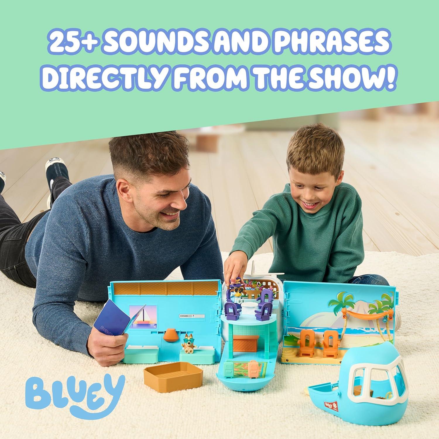 imageBluey 3in1 Transforming Airplane Toys for Kids Playset Turns into Resort ampamp Boat Airplane Toys for Kids 58 Includes Exclusive Captain Figure