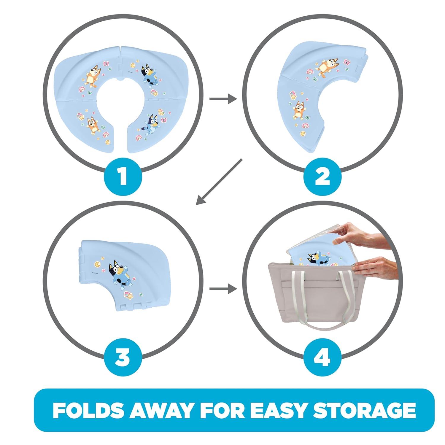 imageBluey 5 Piece Potty Go Kit Training System Includes Soft and Travel Potties Stickers Hook and Storage Bag