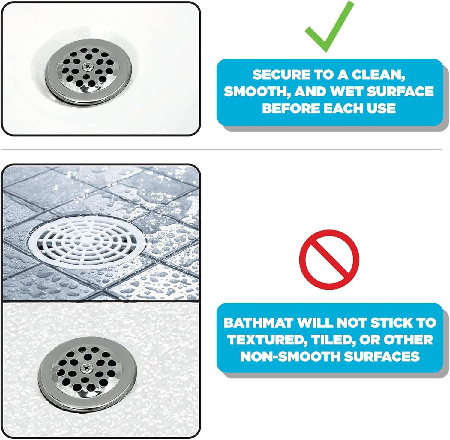 imageBluey Bath Mat for Kids Toddlers and Babies 155 by 22 Inch Non Slip Bathtub Mat with Suction Cups Machine Washable Cushioned to Protect Easy to Clean Official Bluey Characters