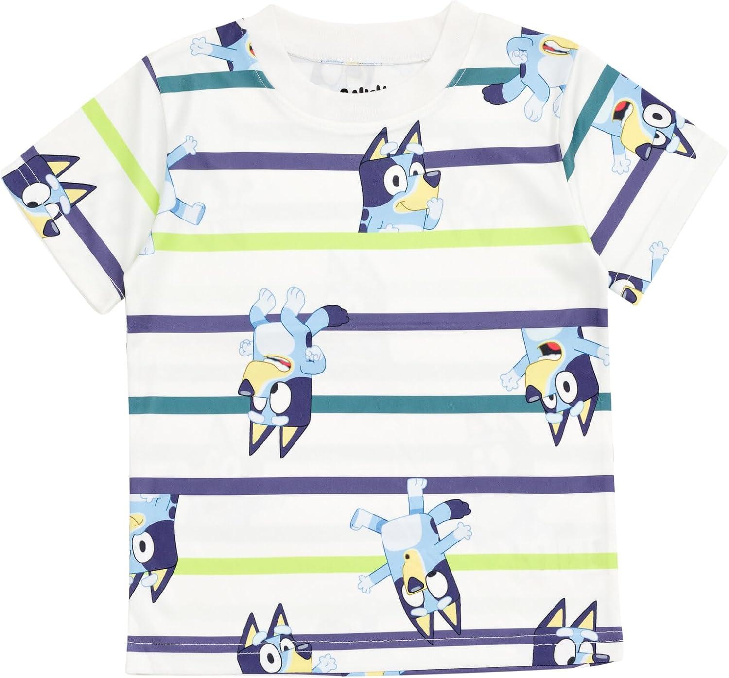 imageBluey Bingo Dad Mom Coco Honey Winton 3 Pack Athletic TShirts Toddler to Big KidMulticolor