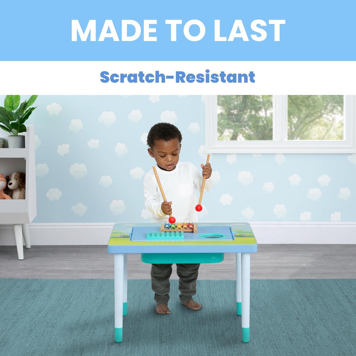 imageBluey Compact Play ampamp Learn Sensory Table Includes Musical Instruments Use as Sand TableSensory TableActivity TableMontessori Toy Blue