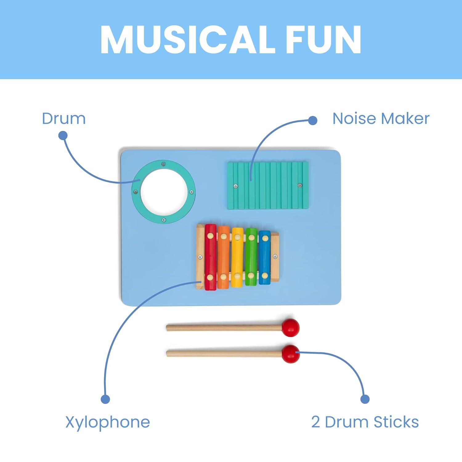 imageBluey Compact Play ampamp Learn Sensory Table Includes Musical Instruments Use as Sand TableSensory TableActivity TableMontessori Toy Blue