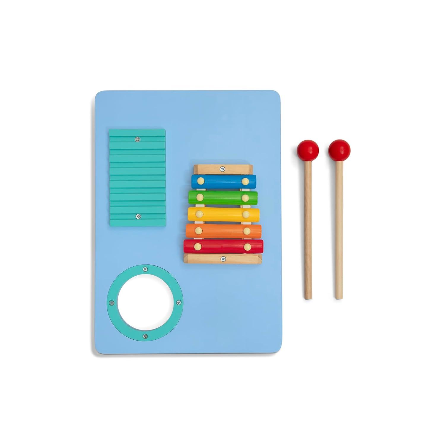 imageBluey Compact Play ampamp Learn Sensory Table Includes Musical Instruments Use as Sand TableSensory TableActivity TableMontessori Toy Blue