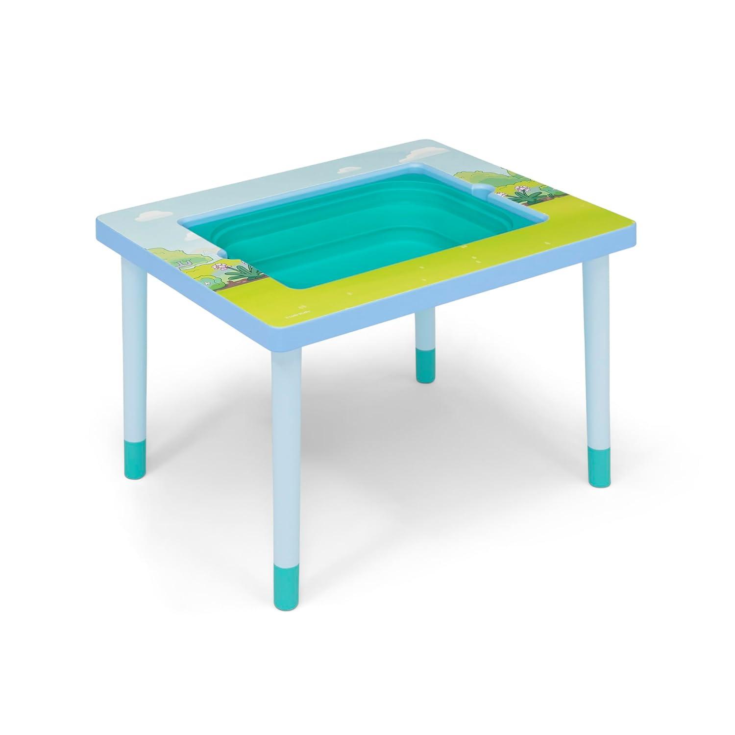 imageBluey Compact Play ampamp Learn Sensory Table Includes Musical Instruments Use as Sand TableSensory TableActivity TableMontessori Toy Blue