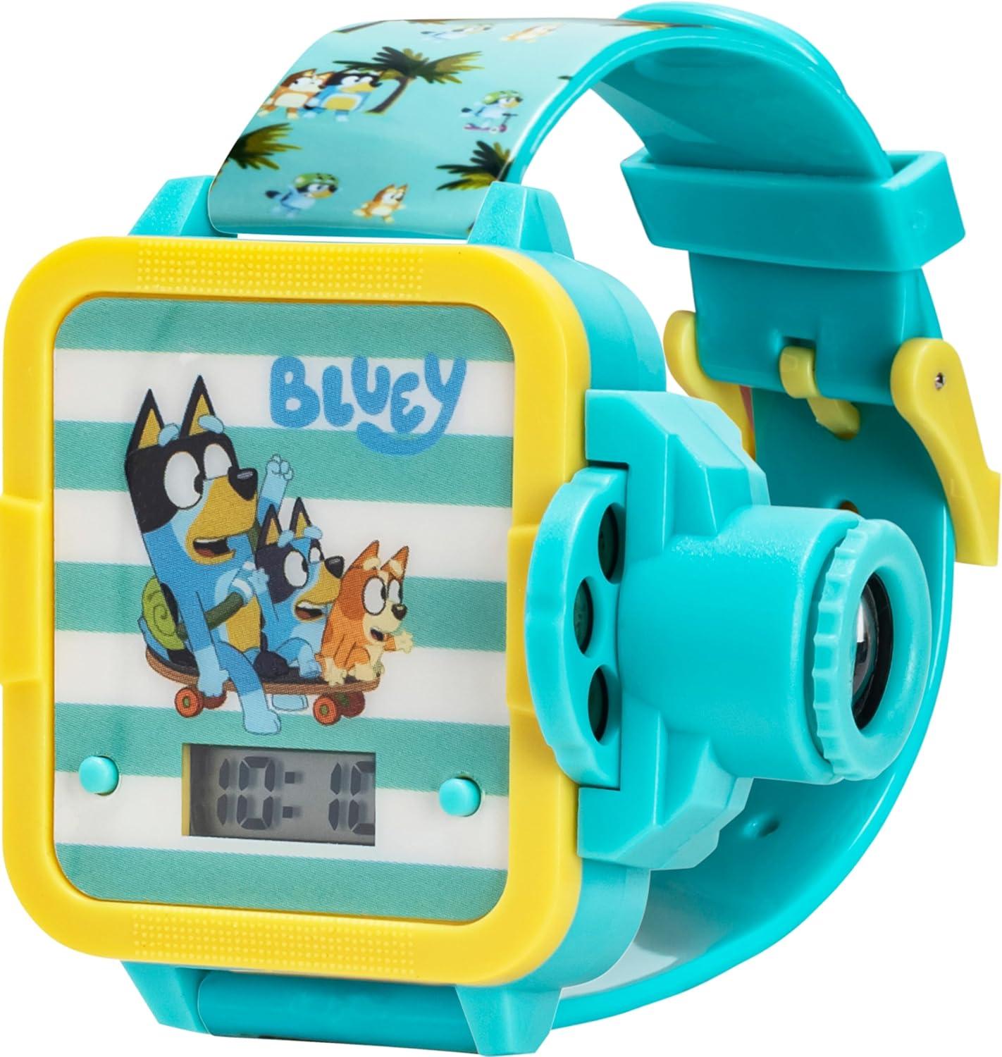 imageBluey Kids Digital Projector Watch with 6 Image Slides Adjustable Character Strap Digital LCD Display Bright Projection Button Fun for Preschool Ages Wrist Size 55quot8quot