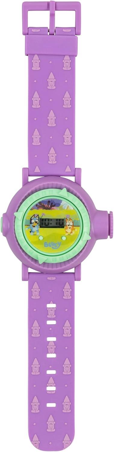 imageBluey Kids Projection Watch with LCD Display 10 Fun Bluey Images LightUp Projector Adjustable Plastic Strap KidFriendly Durable Build Perfect for Young Bluey Fans Fits Wrist Sizes 55quot to 8quot