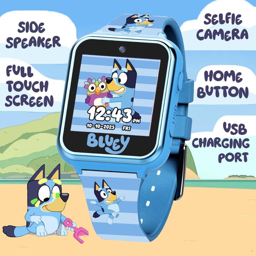 imageBluey Kids Smartwatch with Camera Games Pedometer and Audio Recorder for Creative Play and Learning 15quot Touchscreen Blue Fits 55quot80quot Wrists for Boys and Girls Ages 3