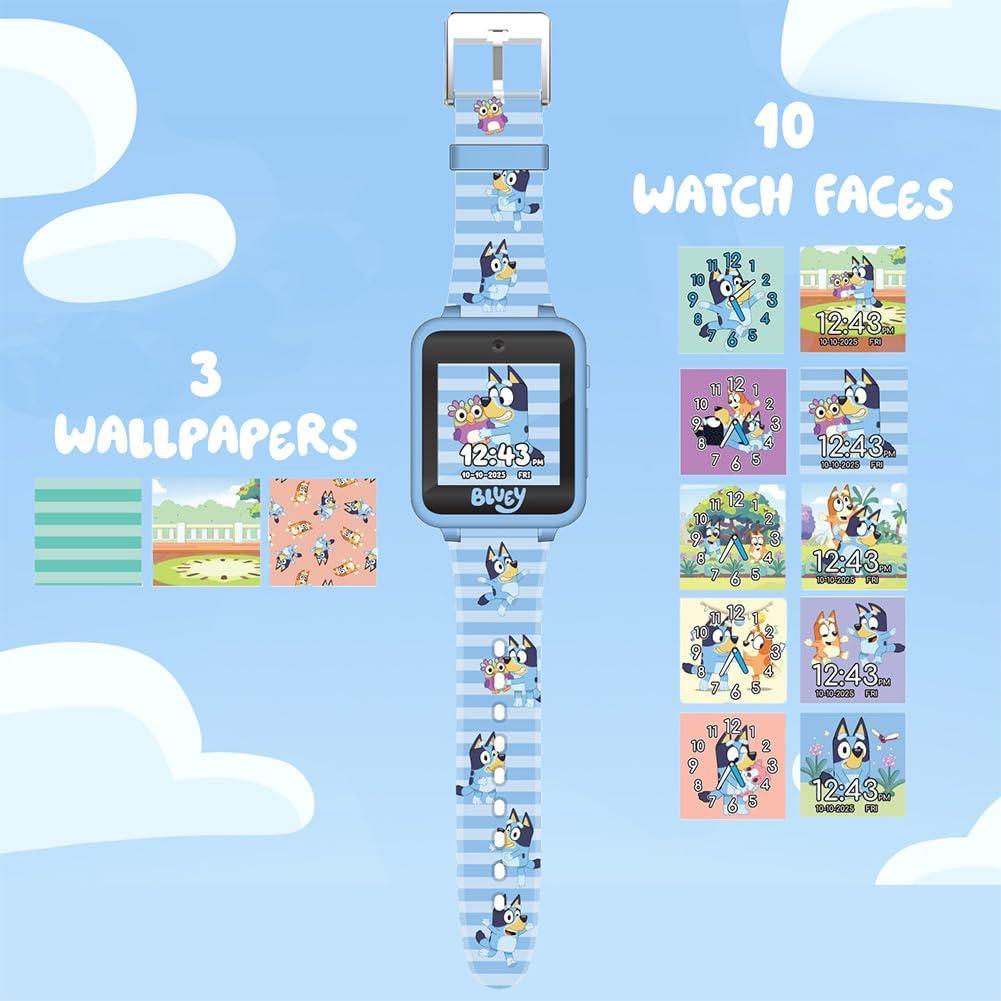 imageBluey Kids Smartwatch with Camera Games Pedometer and Audio Recorder for Creative Play and Learning 15quot Touchscreen Blue Fits 55quot80quot Wrists for Boys and Girls Ages 3