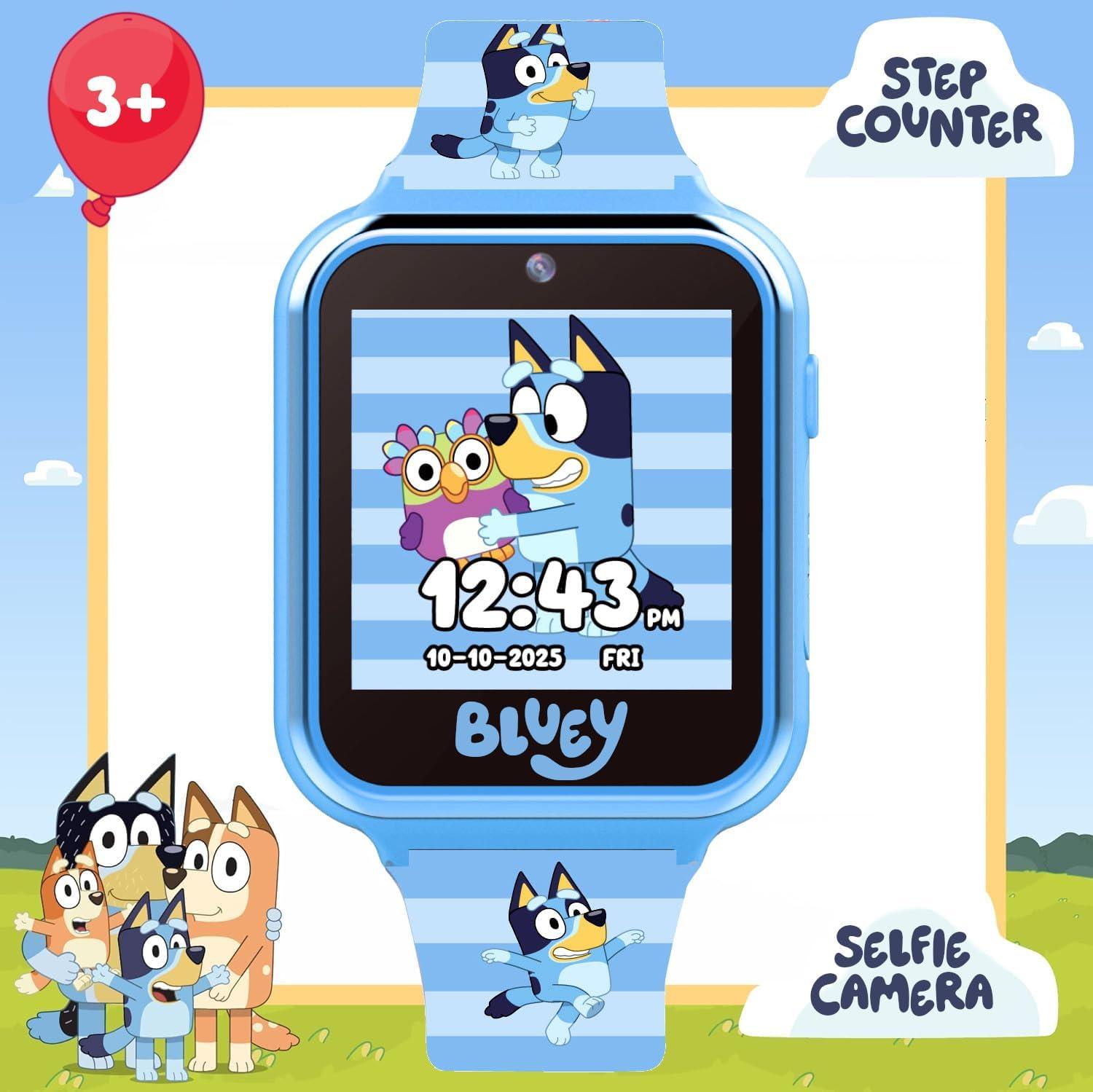 imageBluey Kids Smartwatch with Camera Games Pedometer and Audio Recorder for Creative Play and Learning 15quot Touchscreen Blue Fits 55quot80quot Wrists for Boys and Girls Ages 3