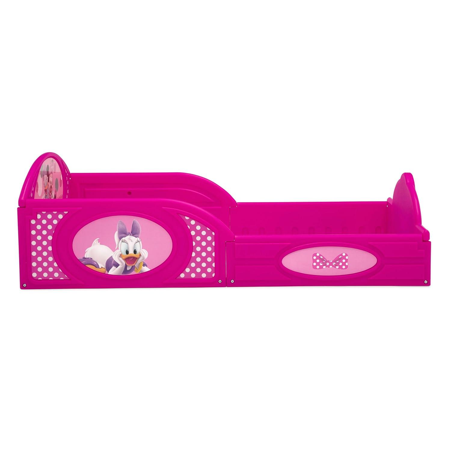 imageDelta Children Bluey 4Piece Toddler RoominaBox Set Includes Sleep and Play Toddler Bed Table 1 Chair and Fabric Toy Box BlueMinnie Mouse