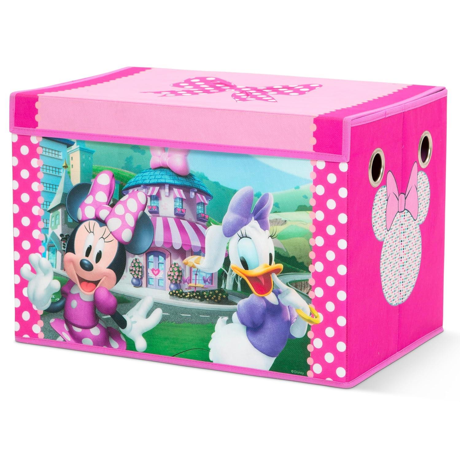 imageDelta Children Bluey 4Piece Toddler RoominaBox Set Includes Sleep and Play Toddler Bed Table 1 Chair and Fabric Toy Box BlueMinnie Mouse