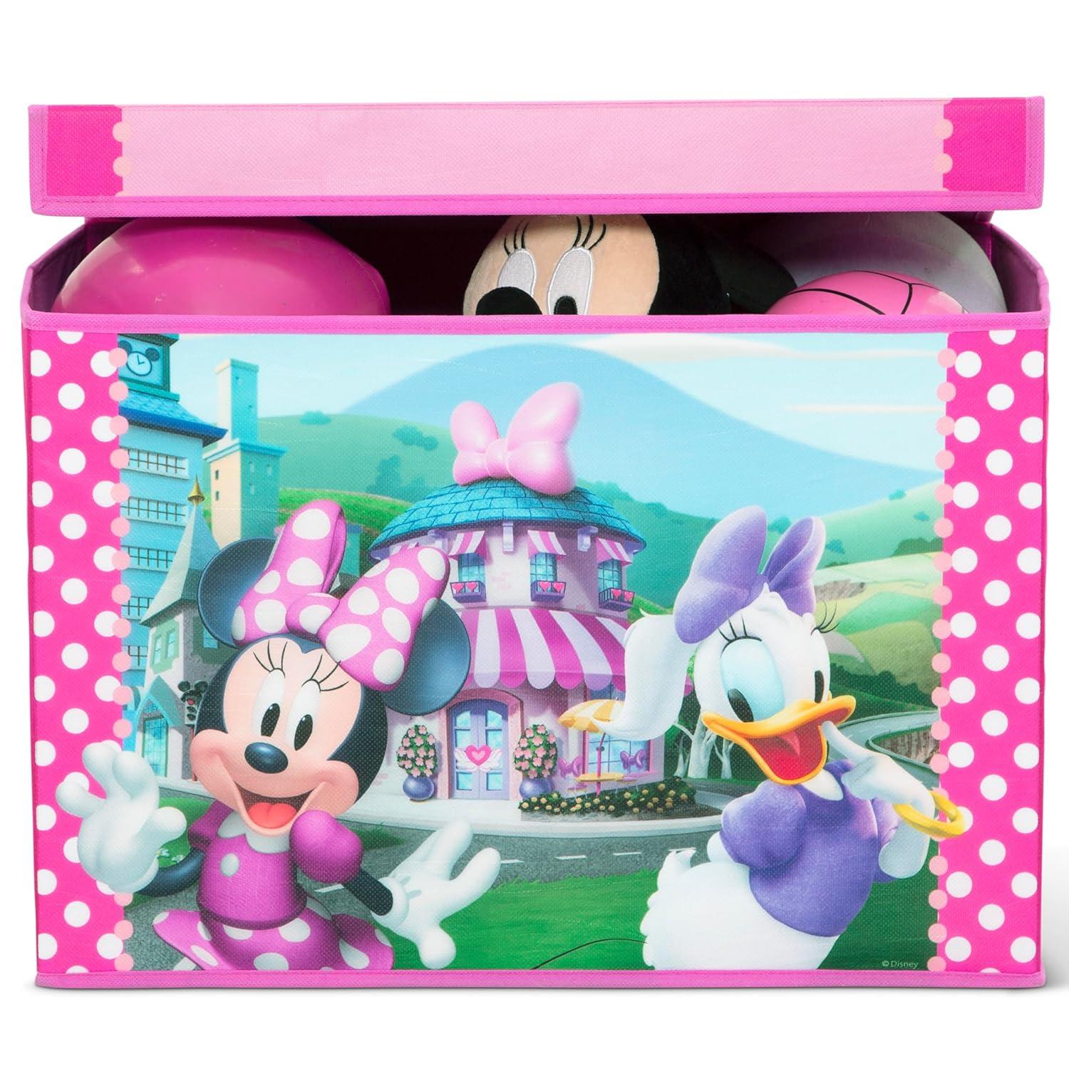 imageDelta Children Bluey 4Piece Toddler RoominaBox Set Includes Sleep and Play Toddler Bed Table 1 Chair and Fabric Toy Box BlueMinnie Mouse