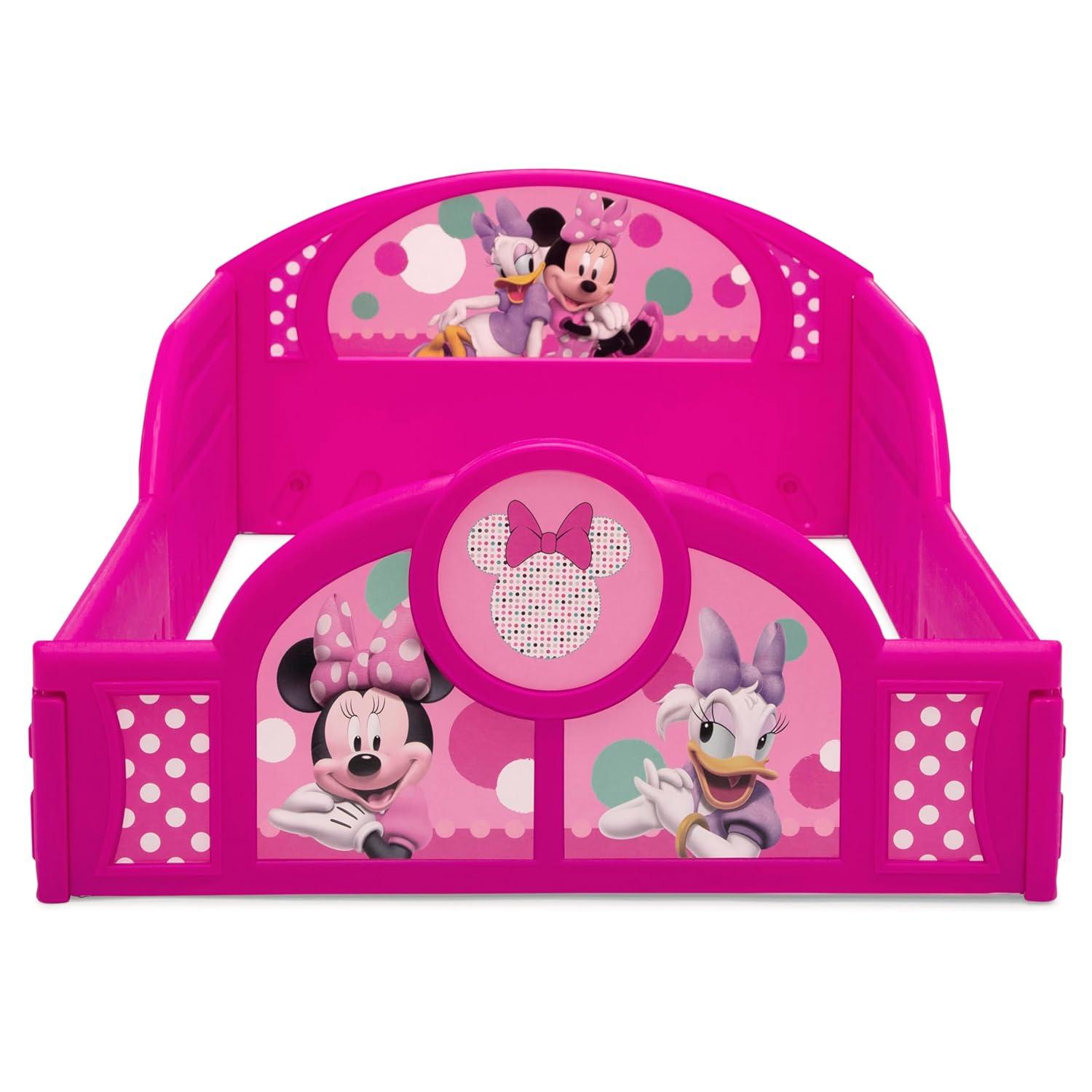 imageDelta Children Bluey 4Piece Toddler RoominaBox Set Includes Sleep and Play Toddler Bed Table 1 Chair and Fabric Toy Box BlueMinnie Mouse