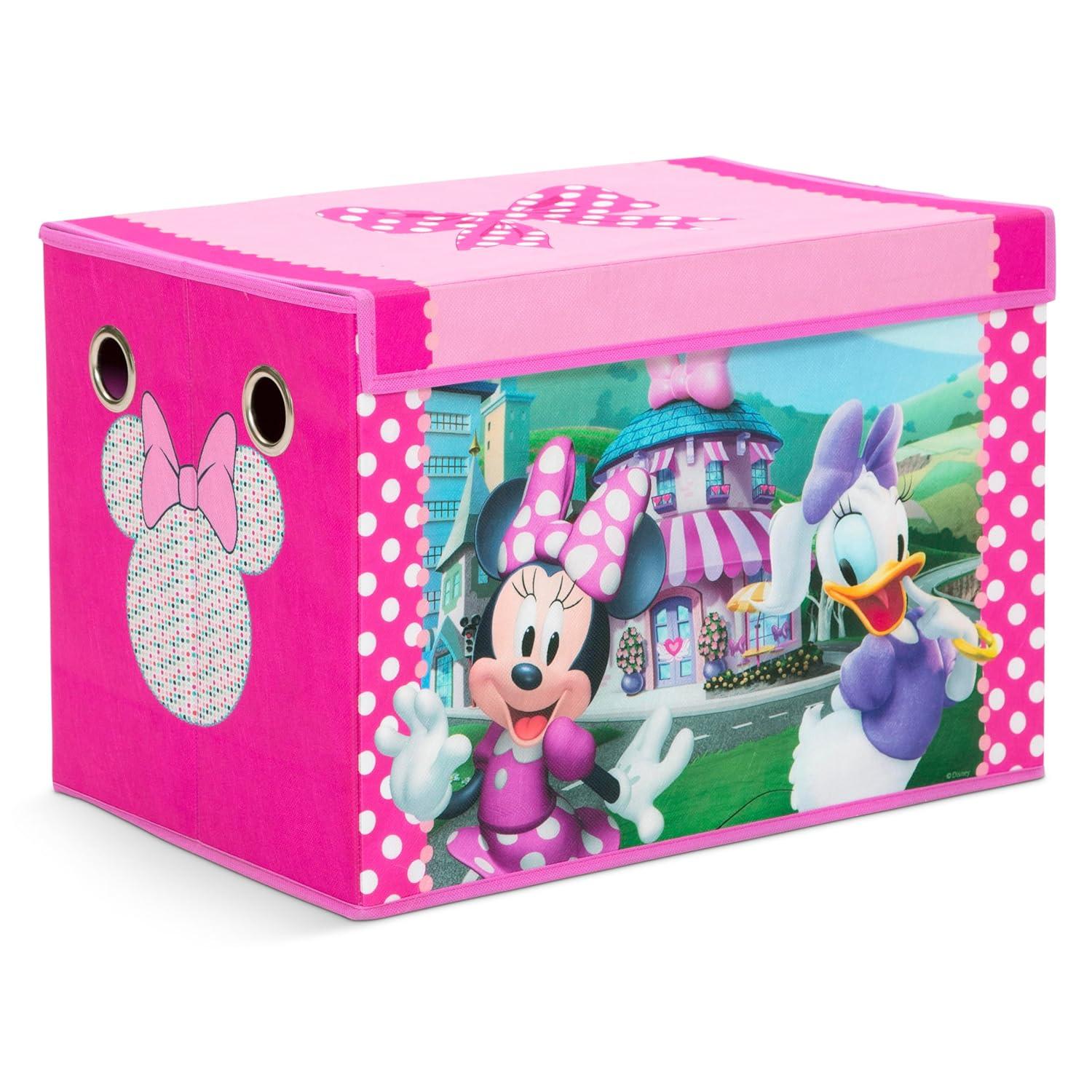 imageDelta Children Bluey 4Piece Toddler RoominaBox Set Includes Sleep and Play Toddler Bed Table 1 Chair and Fabric Toy Box BlueMinnie Mouse