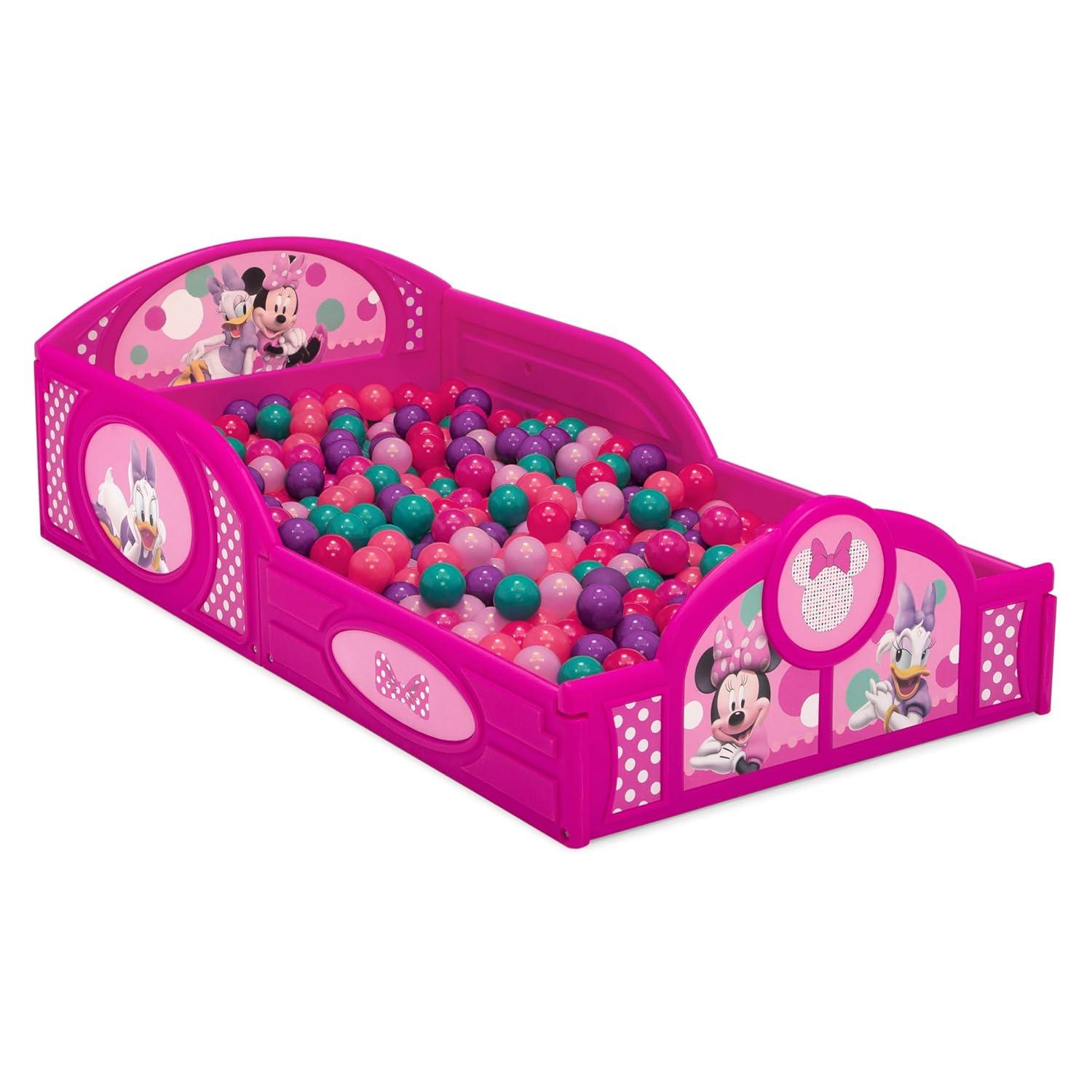 imageDelta Children Bluey 4Piece Toddler RoominaBox Set Includes Sleep and Play Toddler Bed Table 1 Chair and Fabric Toy Box BlueMinnie Mouse