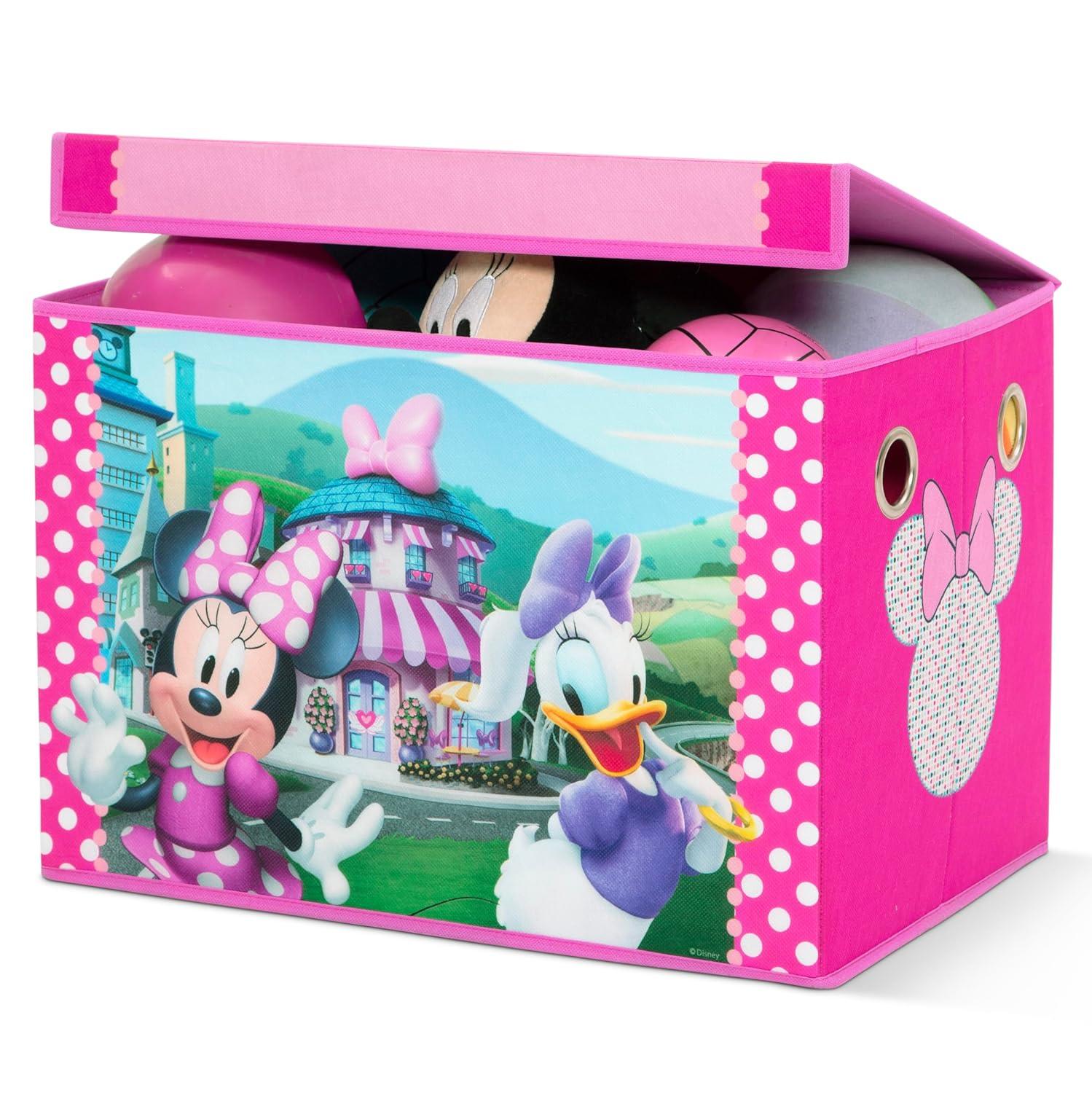 imageDelta Children Bluey 4Piece Toddler RoominaBox Set Includes Sleep and Play Toddler Bed Table 1 Chair and Fabric Toy Box BlueMinnie Mouse