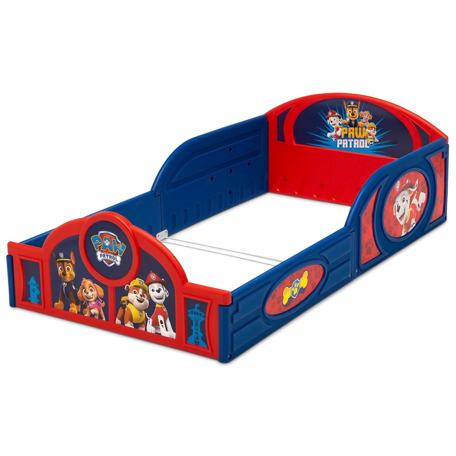 imageDelta Children Bluey 4Piece Toddler RoominaBox Set Includes Sleep and Play Toddler Bed Table 1 Chair and Fabric Toy Box BluePaw Patrol