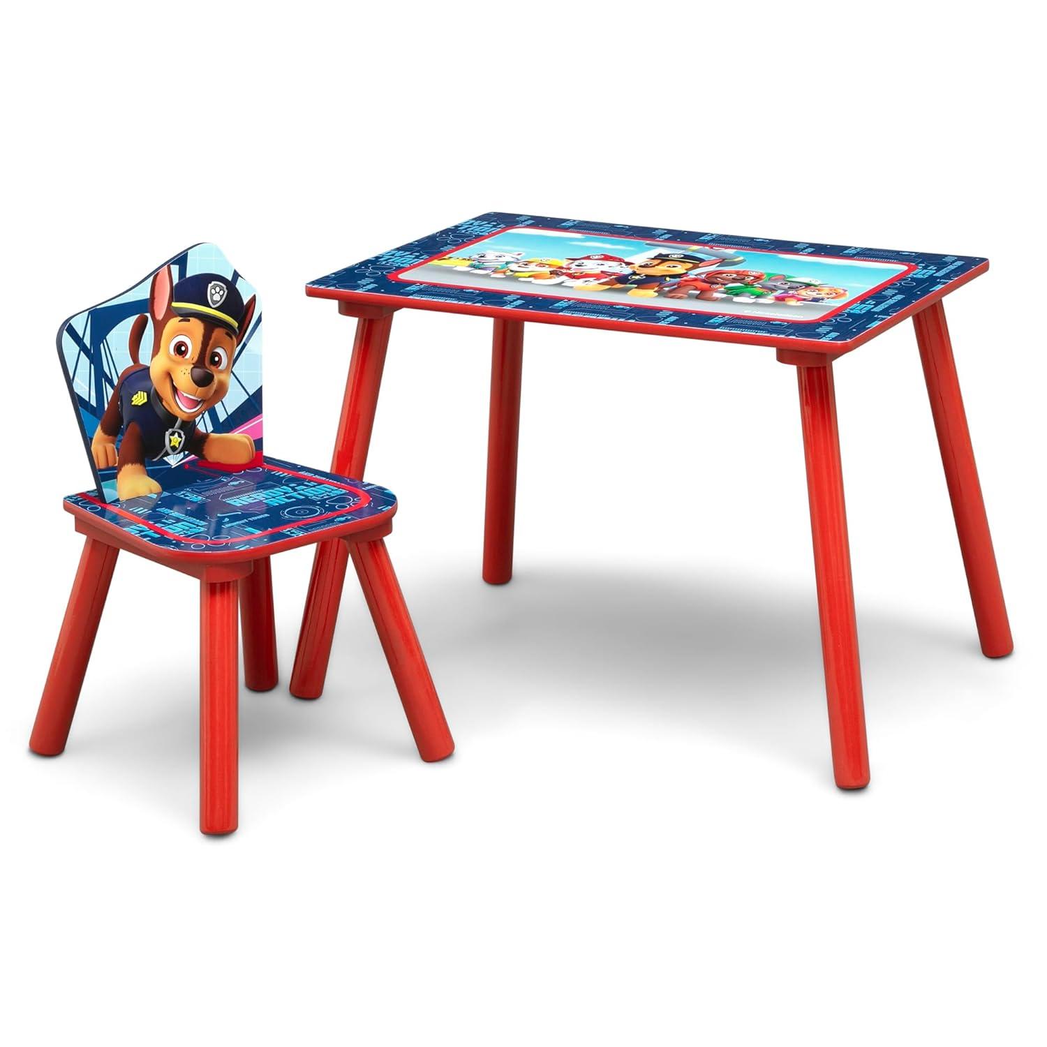 imageDelta Children Bluey 4Piece Toddler RoominaBox Set Includes Sleep and Play Toddler Bed Table 1 Chair and Fabric Toy Box BluePaw Patrol