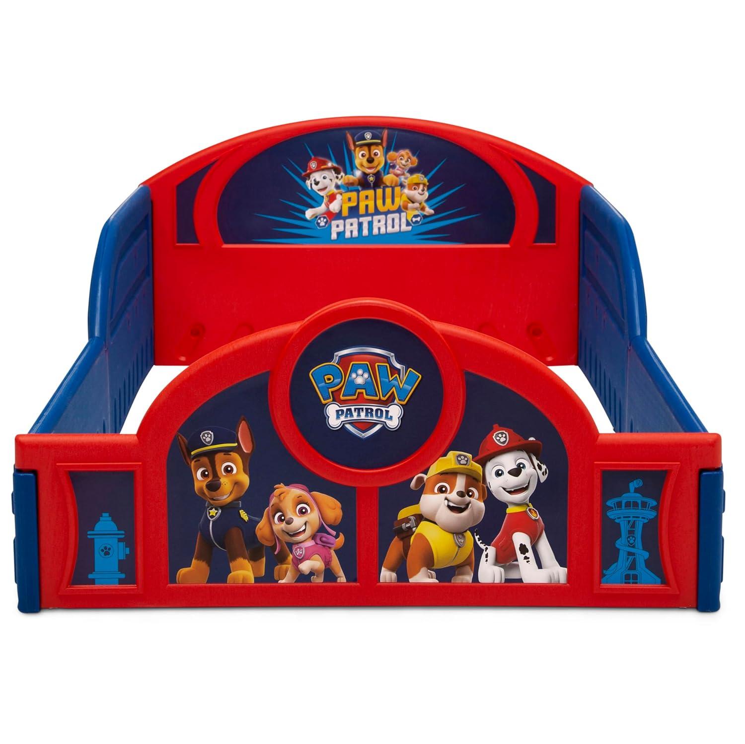 imageDelta Children Bluey 4Piece Toddler RoominaBox Set Includes Sleep and Play Toddler Bed Table 1 Chair and Fabric Toy Box BluePaw Patrol