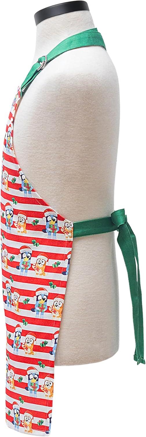 imageHandstand Kitchen Bluey and Bingo 100 Cotton Holiday Stripe Print Childs Apron and Oven Mitt Pair Set