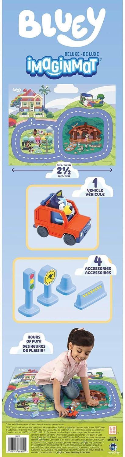 imageImaginmat Deluxe Bluey Floor Playmat ampamp Toy Car 305 x 205 Character Vehicle ampamp Road Accessories Durable EVA Foam Mat Licensed Kids Ages 3