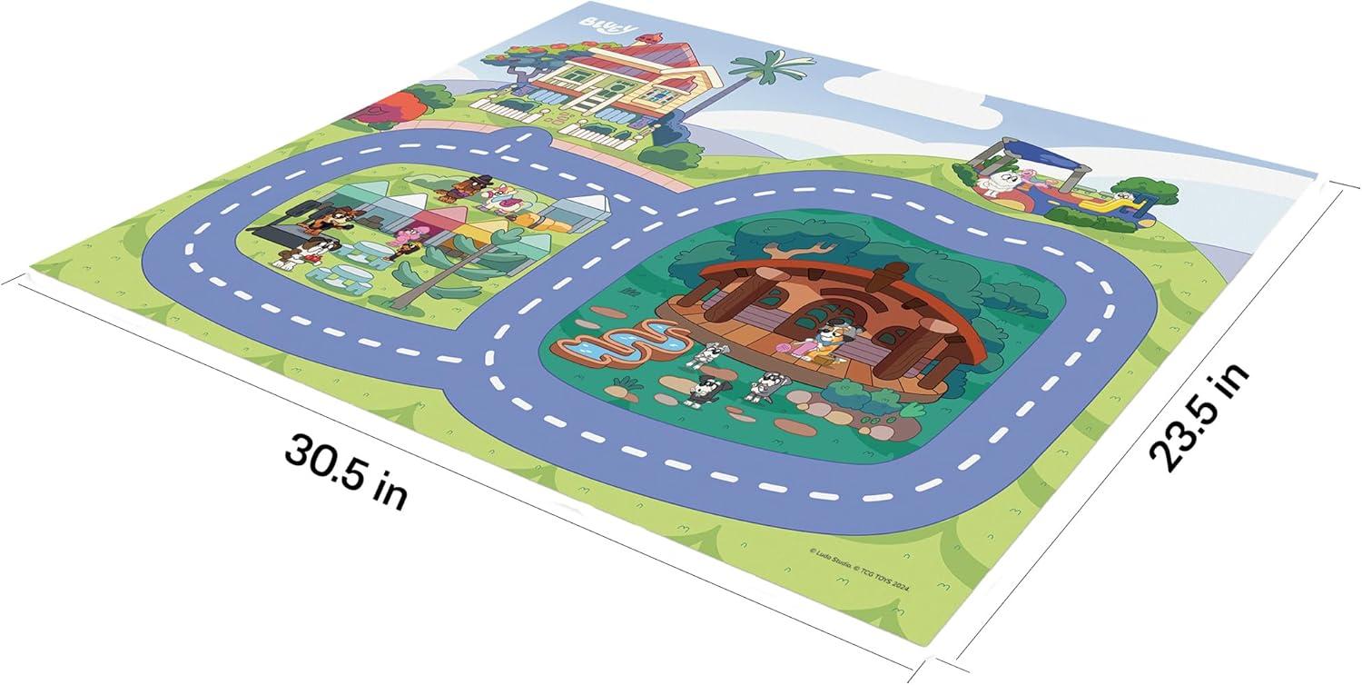 imageImaginmat Deluxe Bluey Floor Playmat ampamp Toy Car 305 x 205 Character Vehicle ampamp Road Accessories Durable EVA Foam Mat Licensed Kids Ages 3