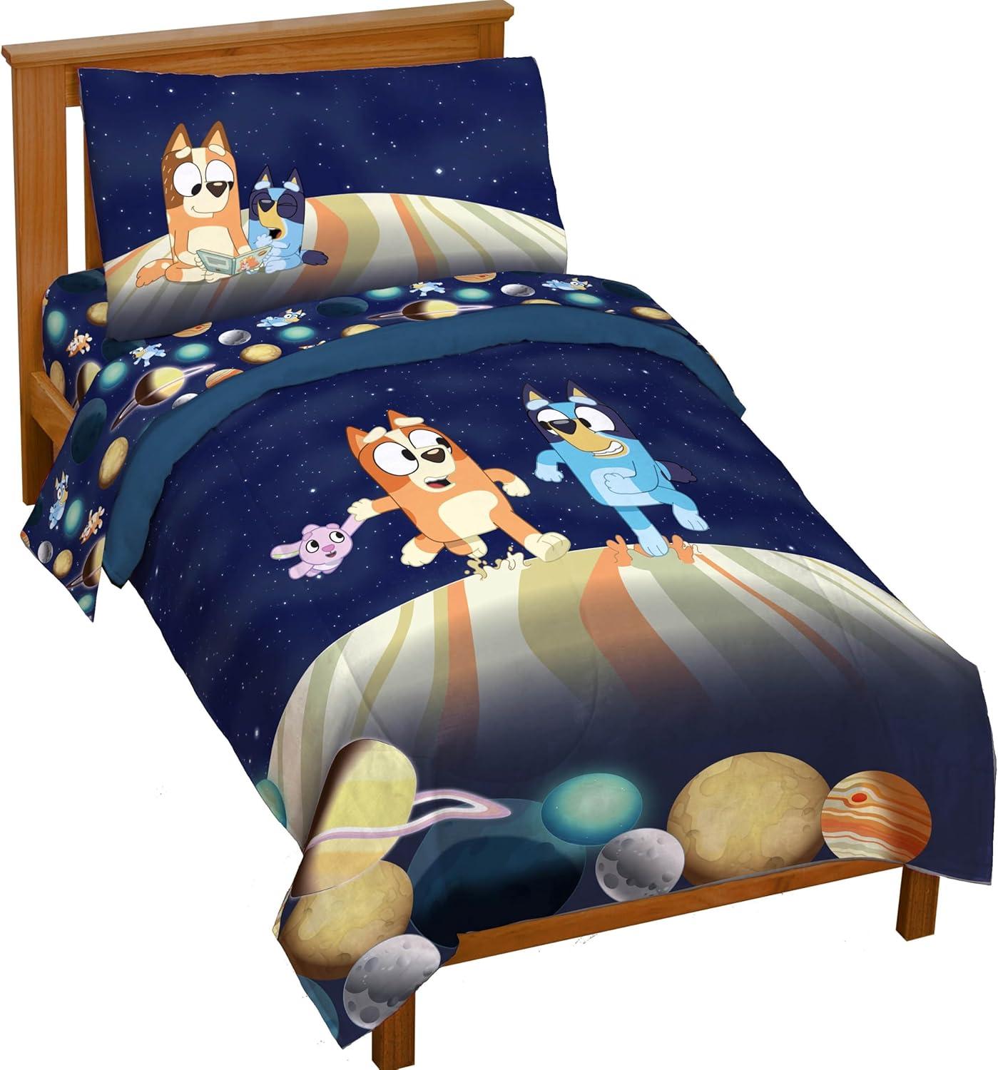 imageJay Franco Kids Comforter Set Includes Sheets and Pillow Covers Soft and Cozy Bed Set for Stylish Room Decor Blue Bluey ampamp Bingo 7 Piece FullBlue Bluey Bingo