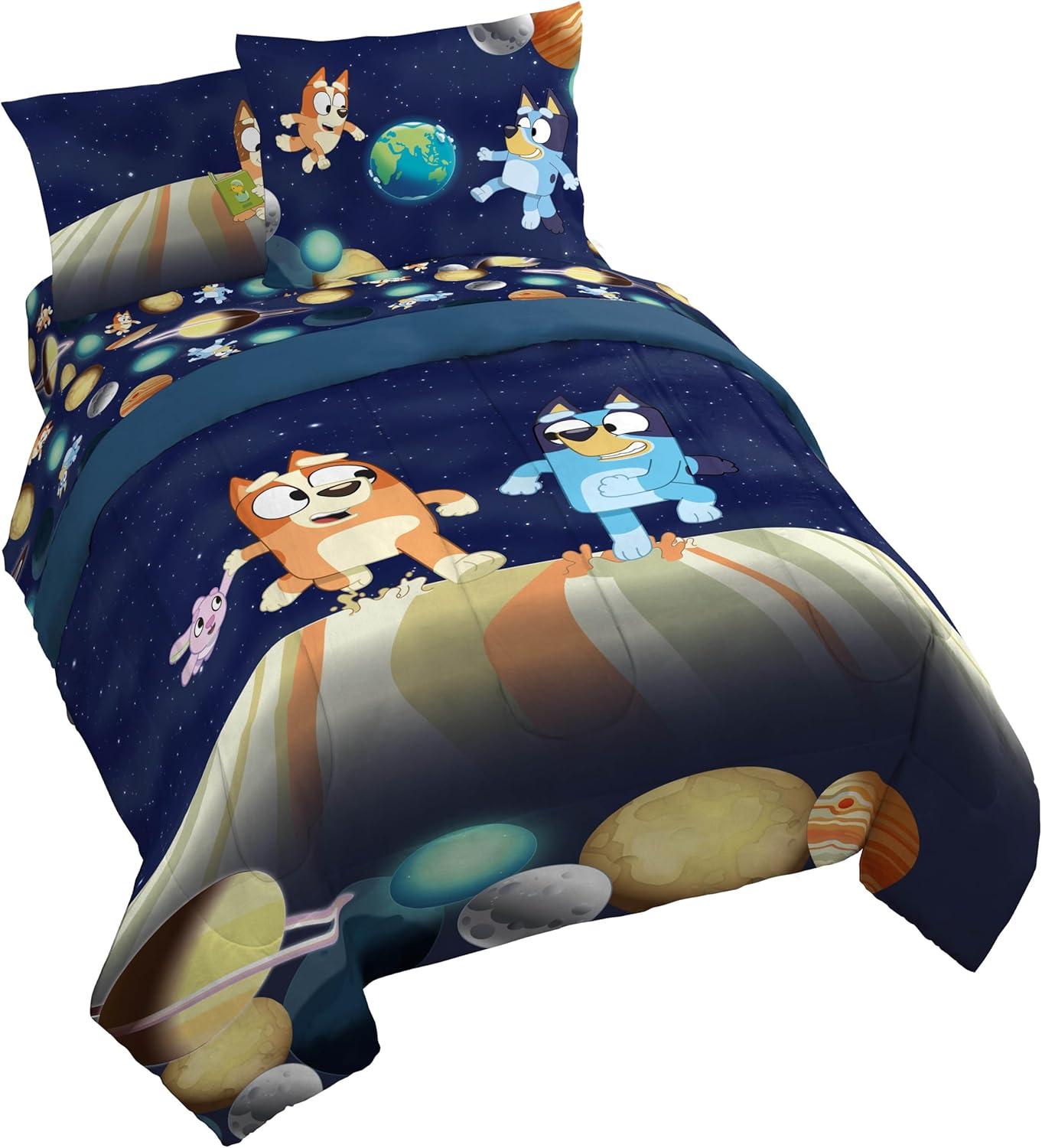 imageJay Franco Kids Comforter Set Includes Sheets and Pillow Covers Soft and Cozy Bed Set for Stylish Room Decor Blue Bluey ampamp Bingo 7 Piece FullBlue Bluey Bingo
