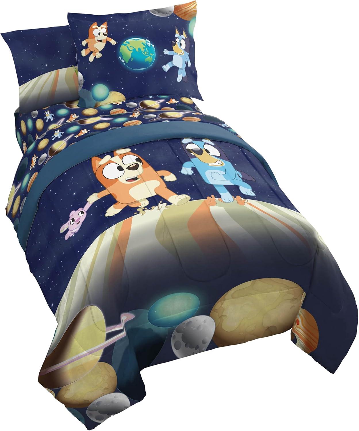 imageJay Franco Kids Comforter Set Includes Sheets and Pillow Covers Soft and Cozy Bed Set for Stylish Room Decor Blue Bluey ampamp Bingo 7 Piece FullBlue Bluey Bingo