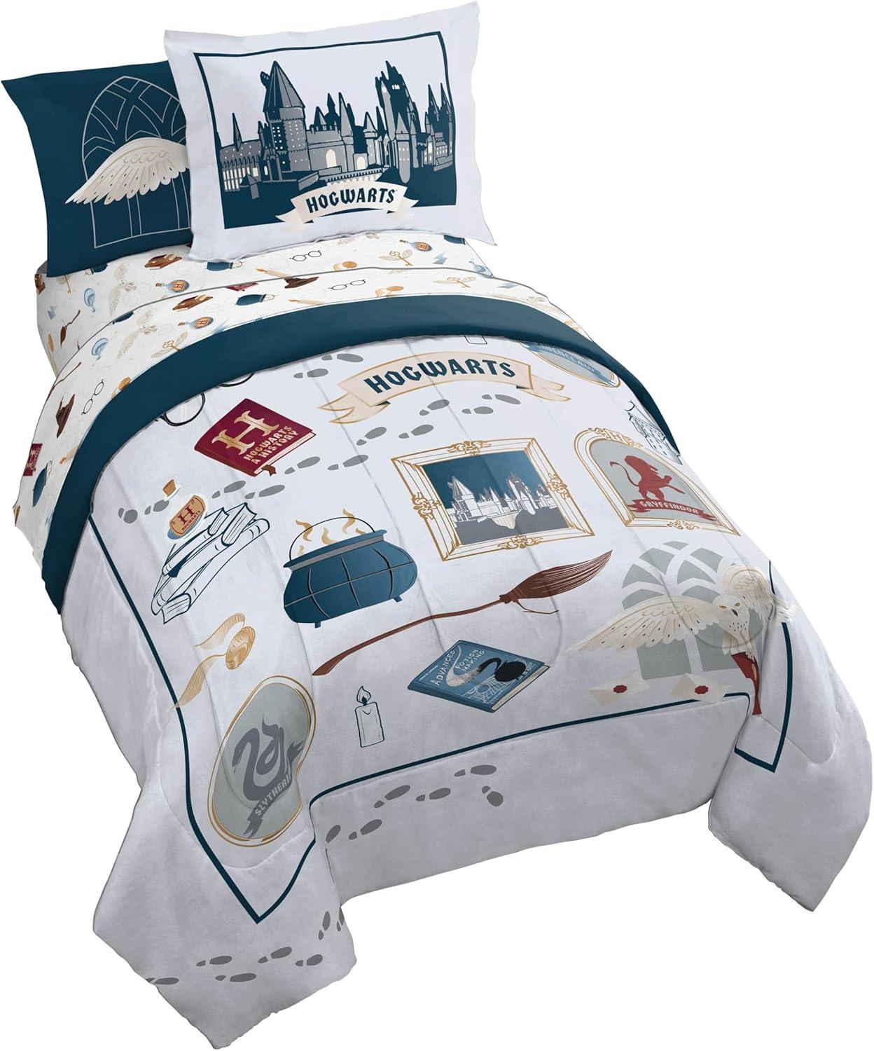 imageJay Franco Kids Comforter Set Includes Sheets and Pillow Covers Soft and Cozy Bed Set for Stylish Room Decor Pink Bluey 7 Piece Queen Size BeddingDark Grey Harry Potter