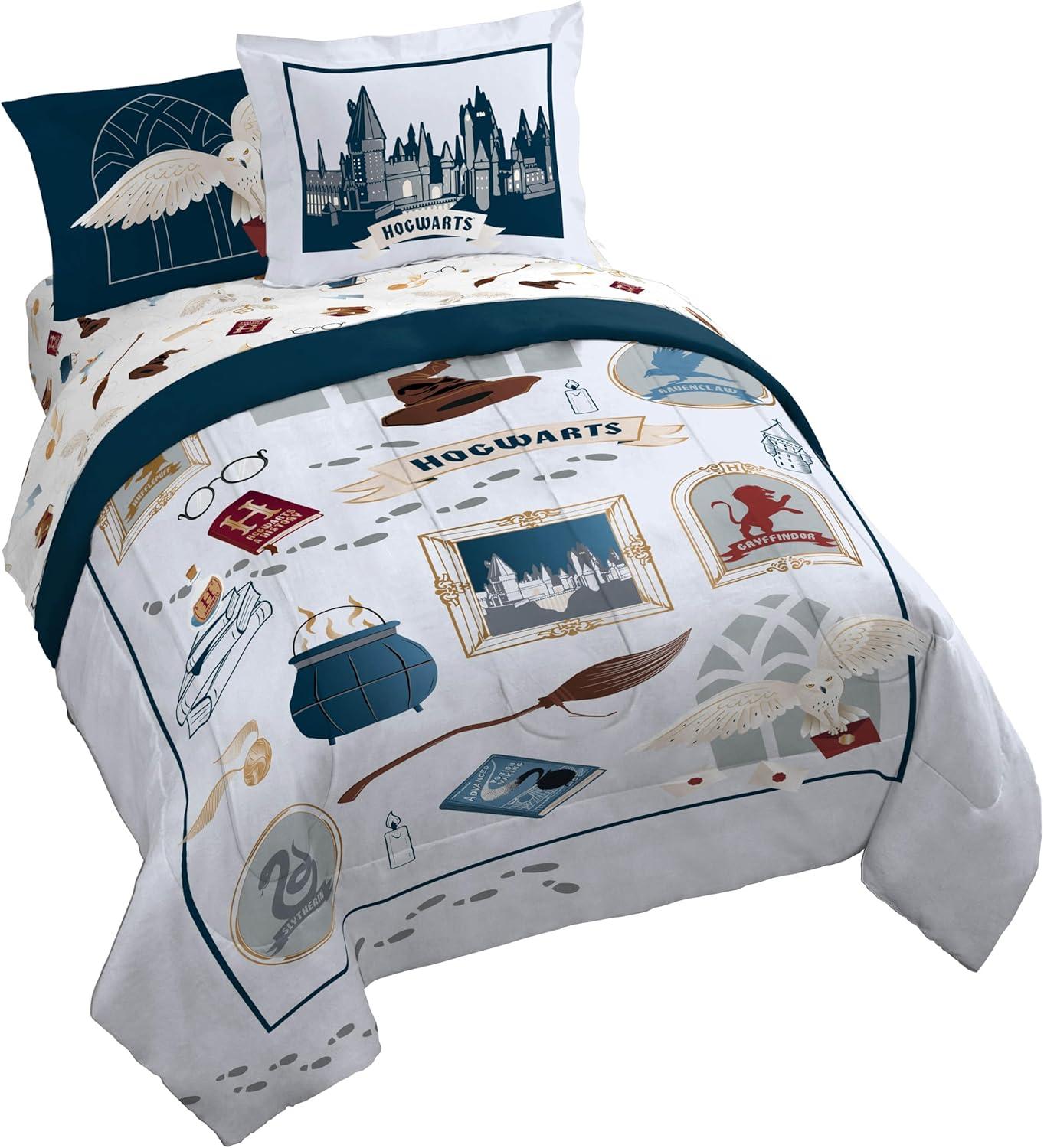 imageJay Franco Kids Comforter Set Includes Sheets and Pillow Covers Soft and Cozy Bed Set for Stylish Room Decor Pink Bluey 7 Piece Queen Size BeddingDark Grey Harry Potter