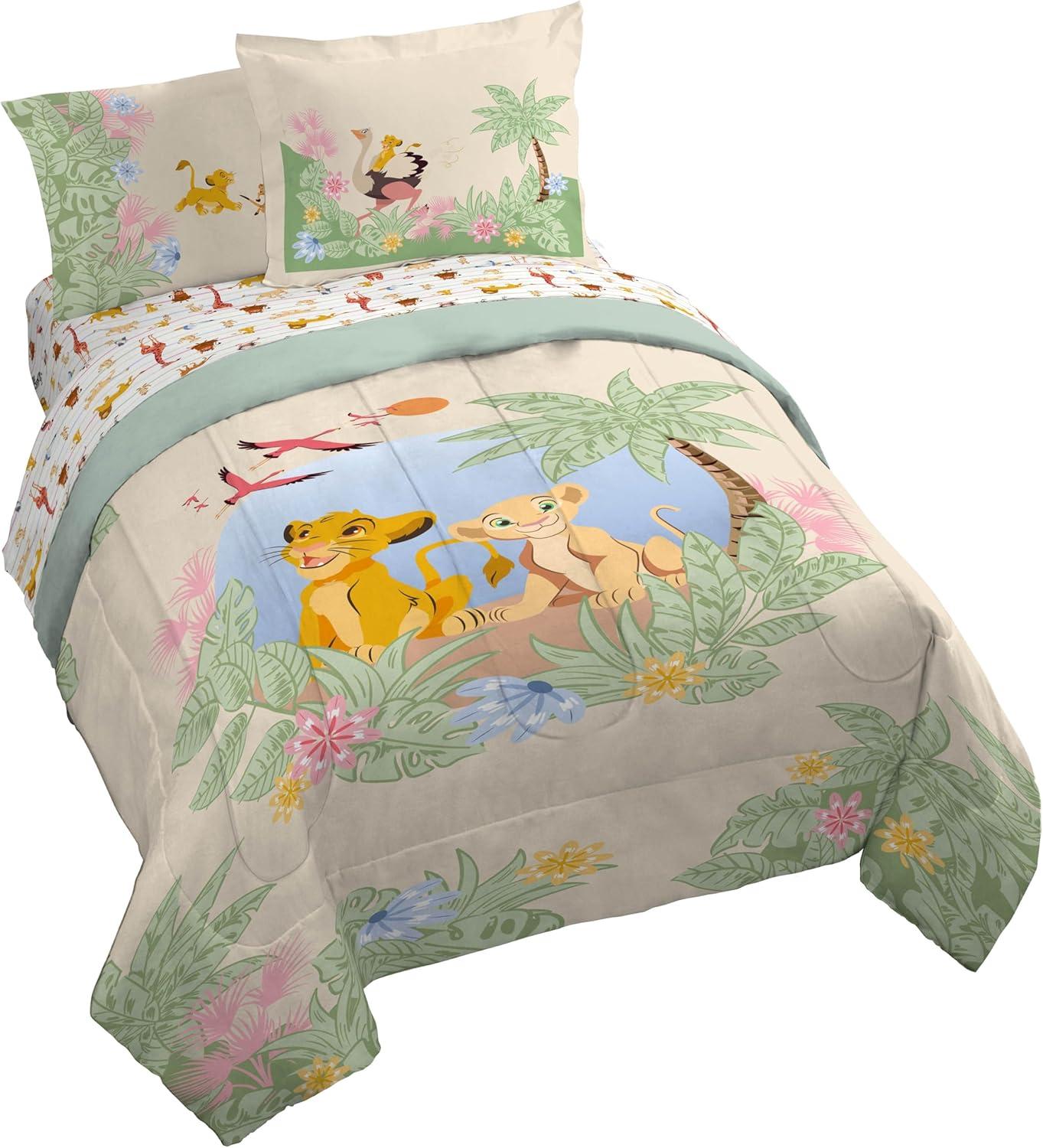 imageJay Franco Kids Comforter Set Includes Sheets and Pillow Covers Soft and Cozy Bed Set for Stylish Room Decor Pink Bluey 7 Piece Queen Size BeddingMulti Lion King