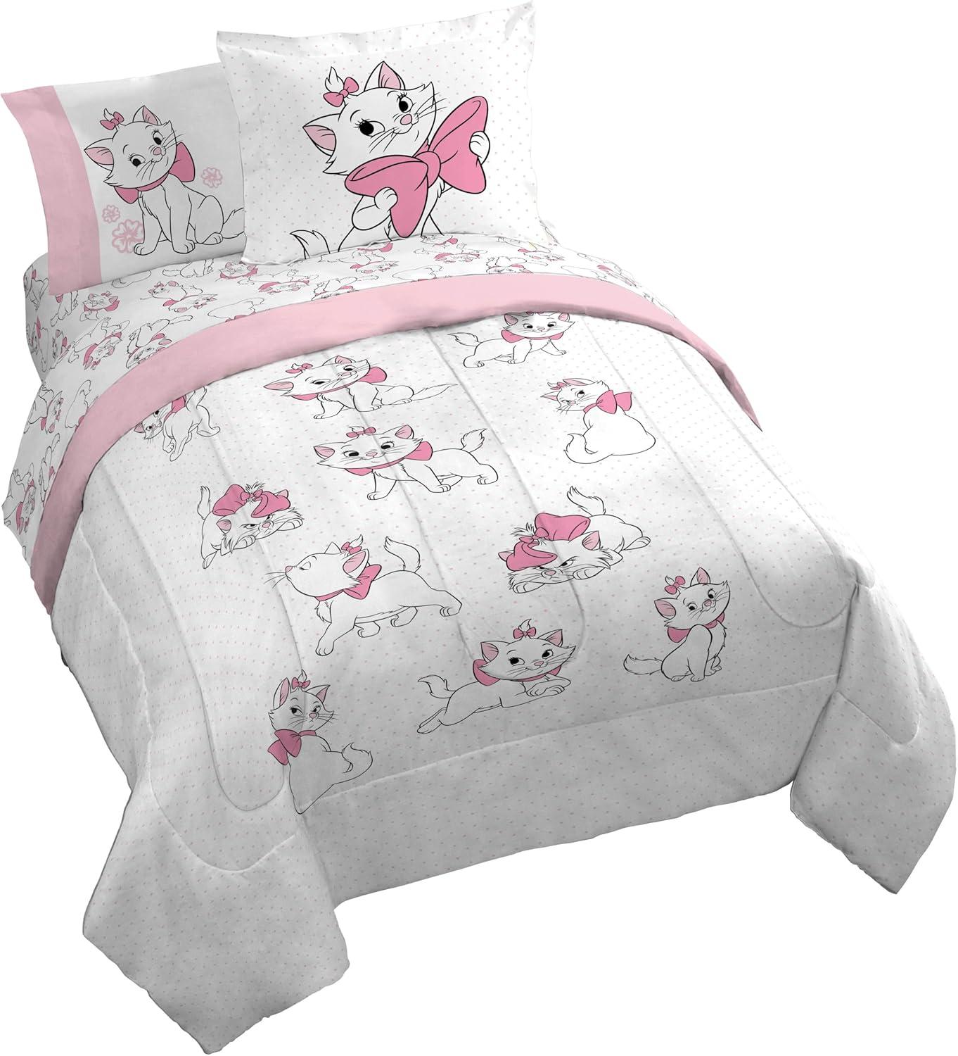 imageJay Franco Kids Comforter Set Includes Sheets and Pillow Covers Soft and Cozy Bed Set for Stylish Room Decor Pink Bluey 7 Piece Queen Size BeddingWhite Aristocats