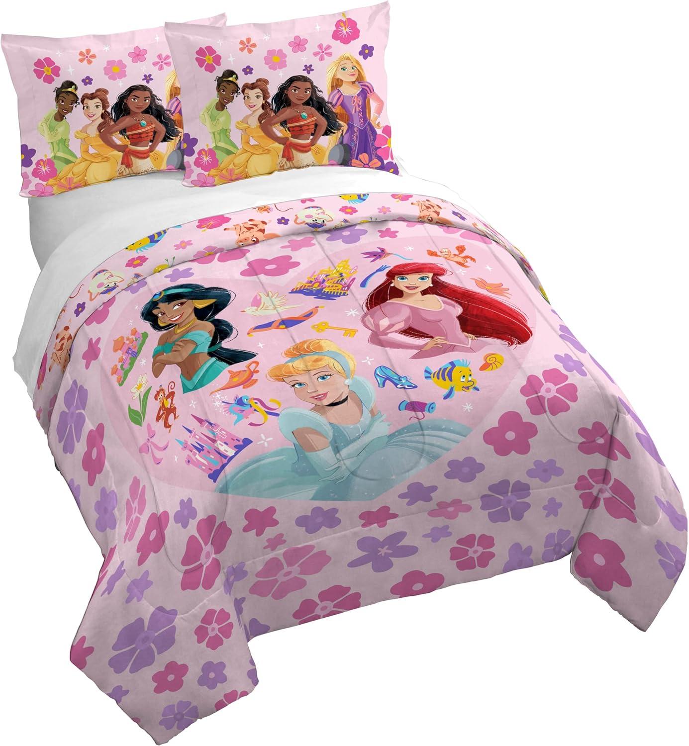 imageJay Franco Kids Duvet Cover Set 3 Piece Super Soft Bedding with Sham Pillowcase Cover ONLY Comforter Not Included Multi Bluey QueenPink Princess