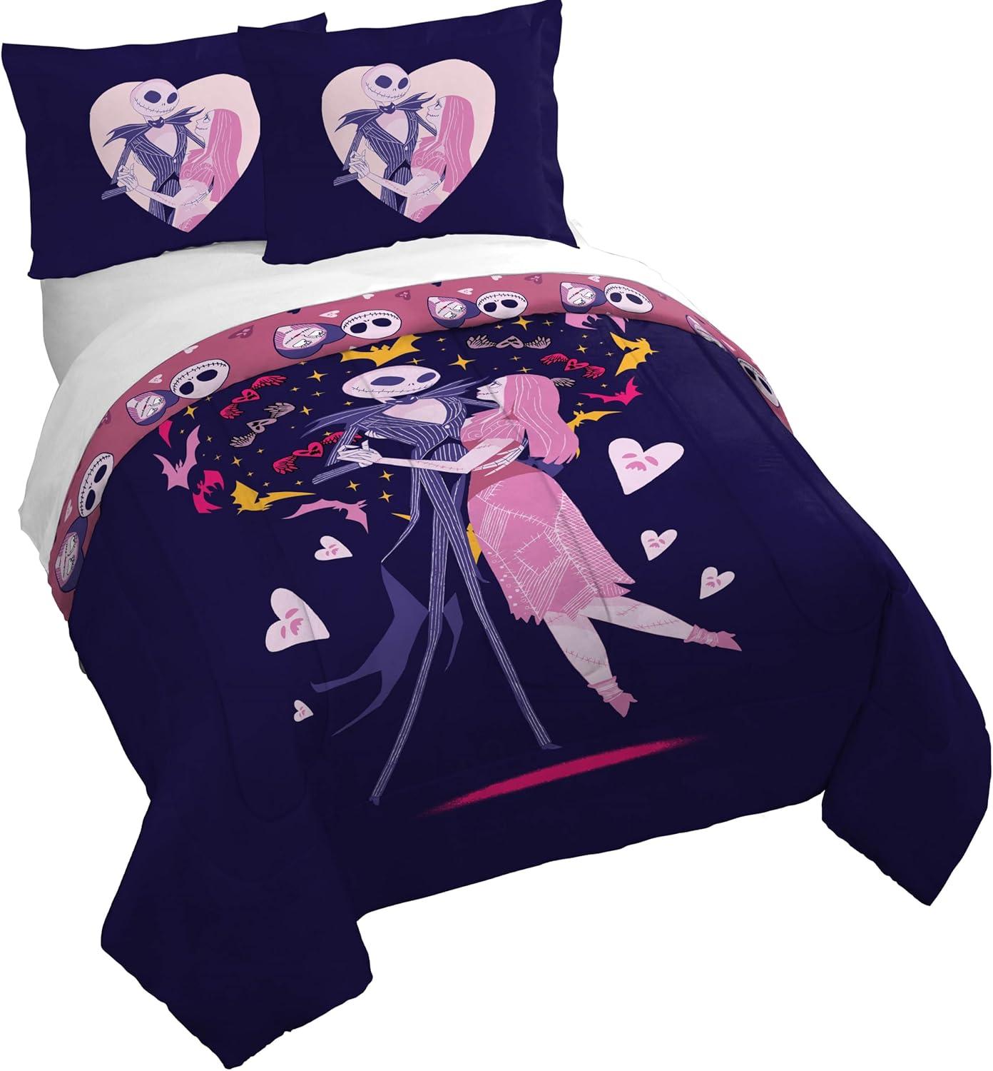 imageJay Franco Kids Duvet Cover Set 3 Piece Super Soft Bedding with Sham Pillowcase Cover ONLY Comforter Not Included Multi Bluey QueenPurple Nightmare Before Christmas