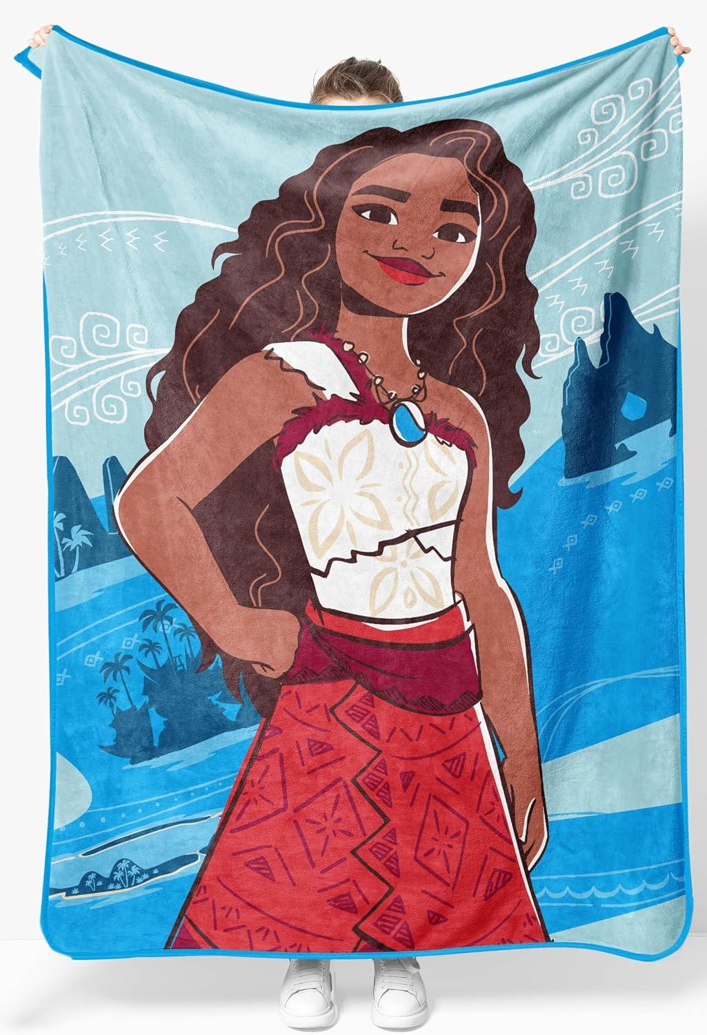 imageJay Franco Kids Plush Throw Blanket Soft ampamp Comfy Throw for Couch or Bed Cozy Home Dcor for Living Room ampamp Bedroom Blue Bluey 46x60 Throw BlanketBlue Moana