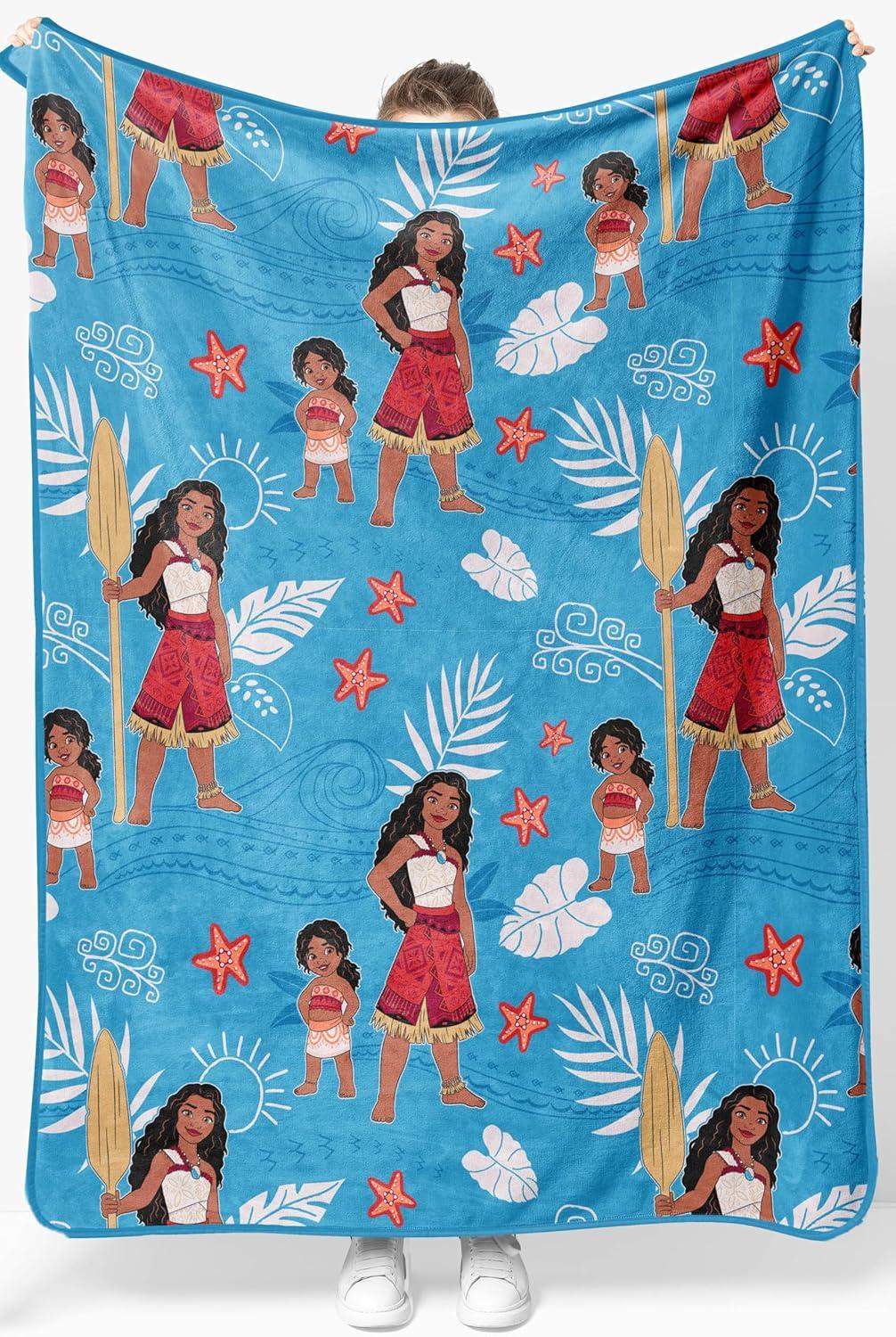 imageJay Franco Kids Plush Throw Blanket Soft ampamp Comfy Throw for Couch or Bed Cozy Home Dcor for Living Room ampamp Bedroom Multi Bluey 46x60 Throw BlanketBlue Moana