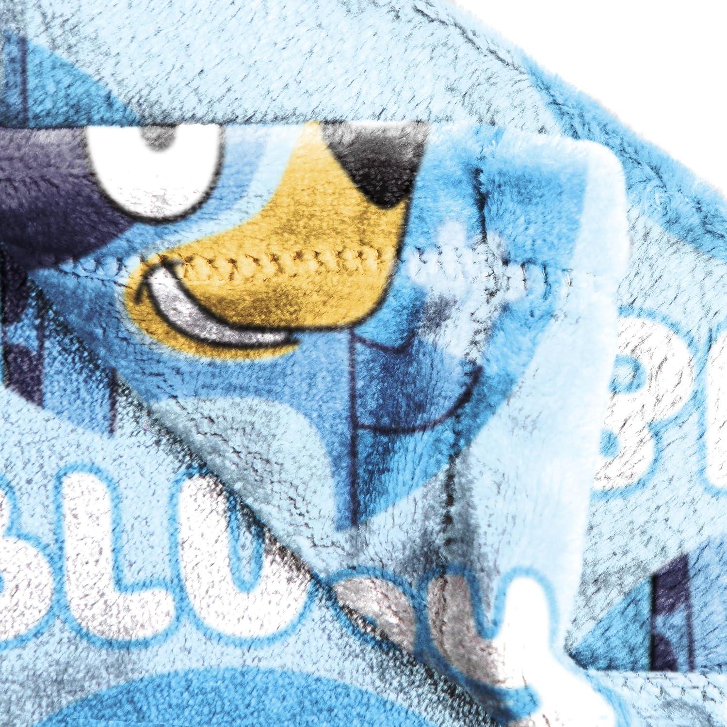 imageJay Franco Plush Throw Blanket 46quot x 60quot Inch Cartoon Kids Soft ampamp Cozy Fleece Throw for Bedroom ampamp Couch Dcor Official Licensed Product Blue Bluey