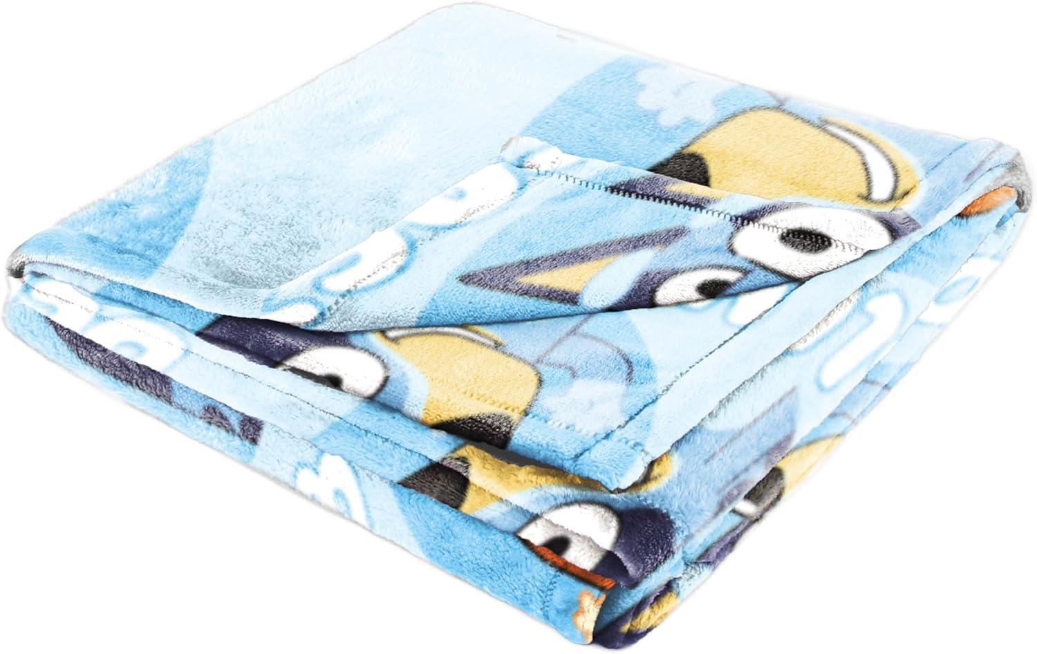 imageJay Franco Plush Throw Blanket 46quot x 60quot Inch Cartoon Kids Soft ampamp Cozy Fleece Throw for Bedroom ampamp Couch Dcor Official Licensed Product Blue Bluey