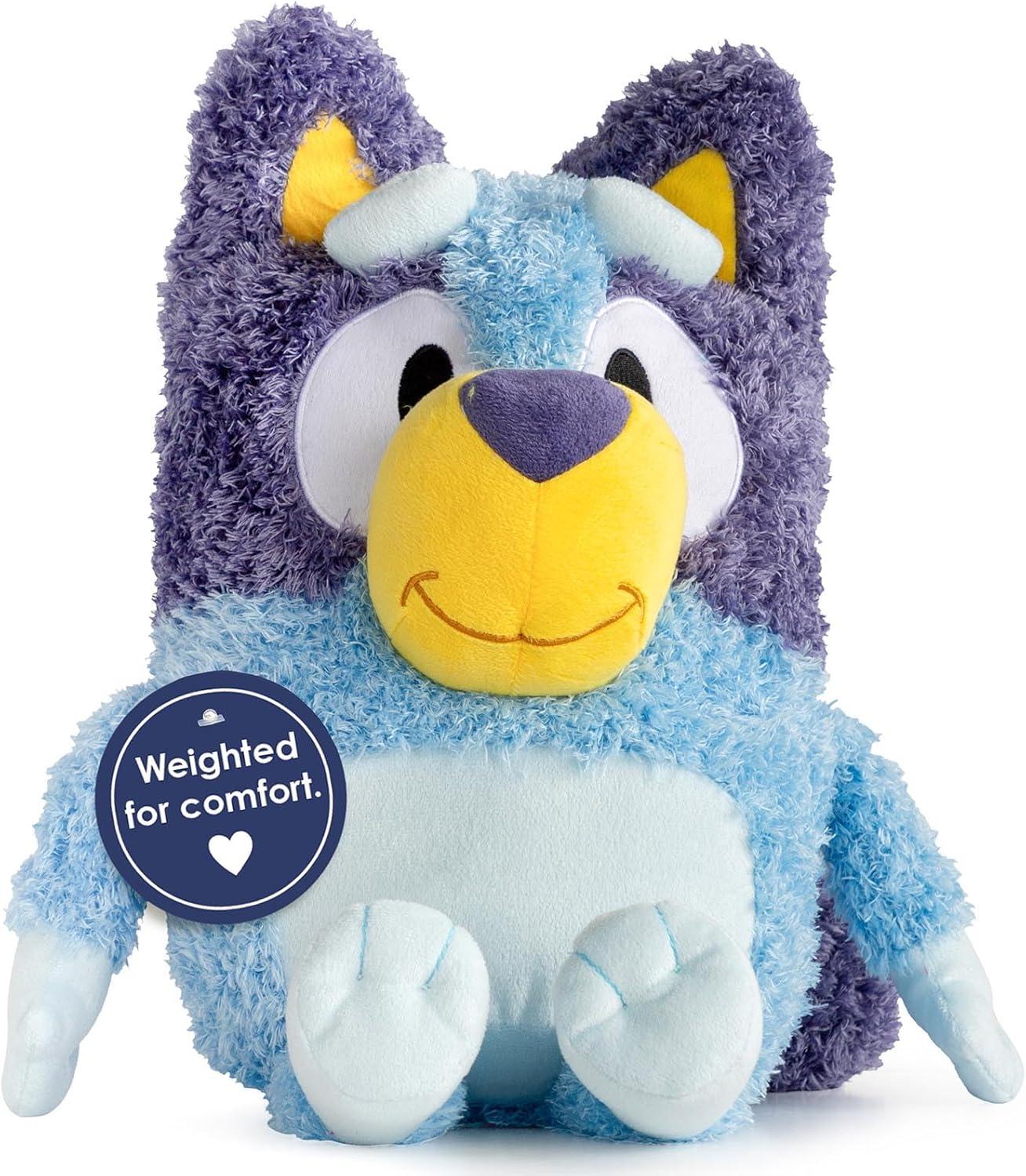 imageJay Franco Weighted Bluey Plush Pillow Buddy 25 lbs Soft Plushie Stuffed Pillow 17 Inches Blue Bluey