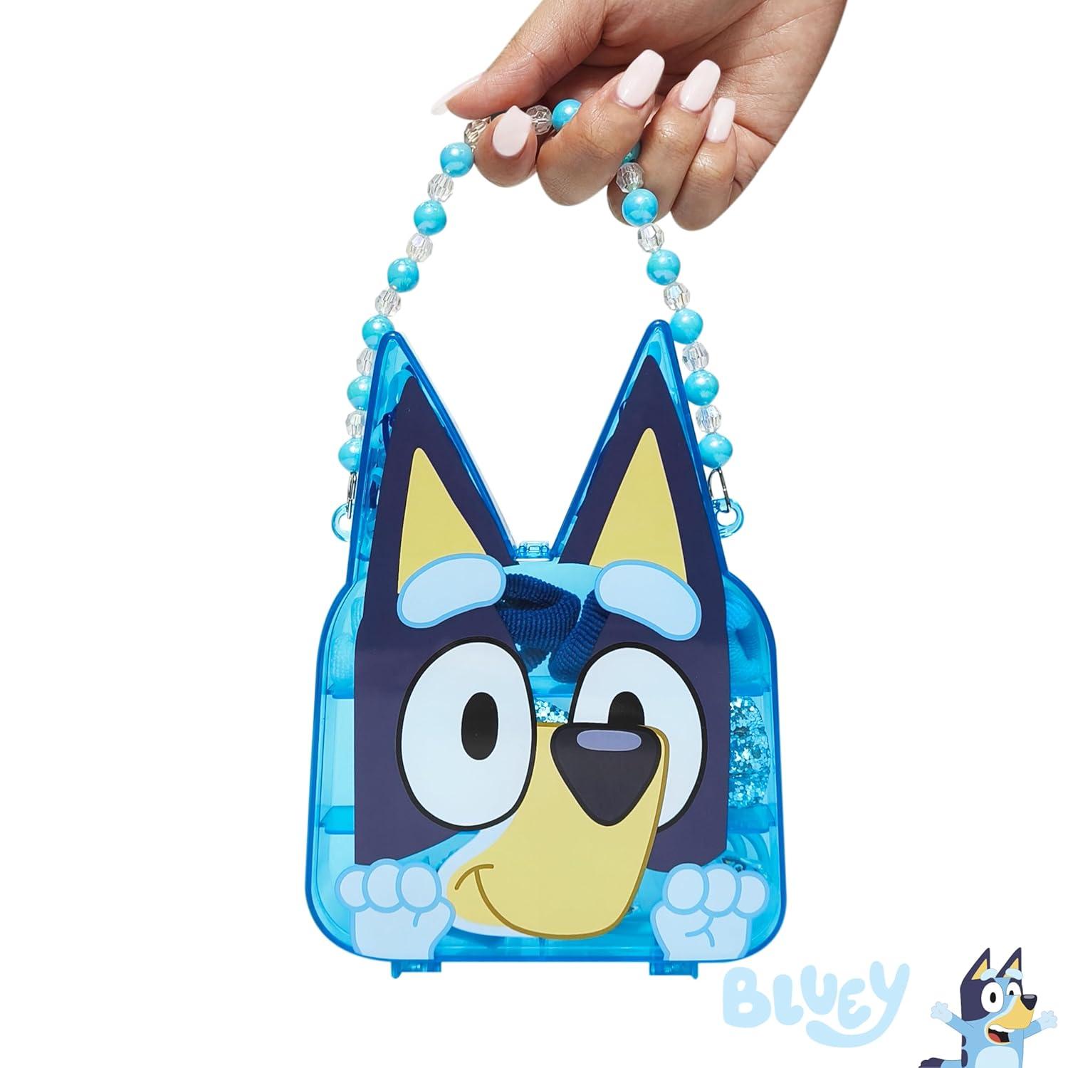 imageLUV HER Bluey Hair Accessory Case for Girls with Hair Clips Elastics Bow and Terries Ages 3