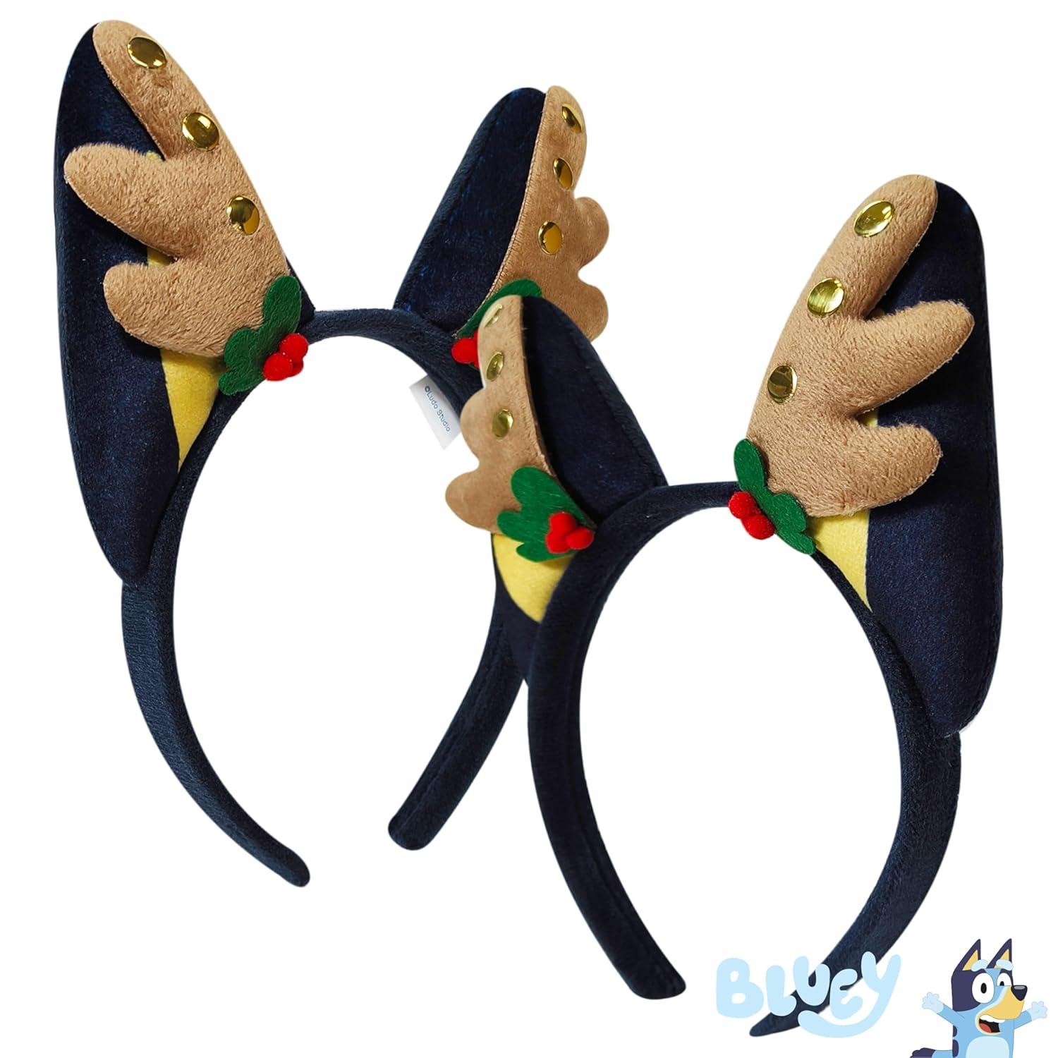 imageLUV HER Christmas Bluey Ears Reindeer Antler Plush Headband Ages 3