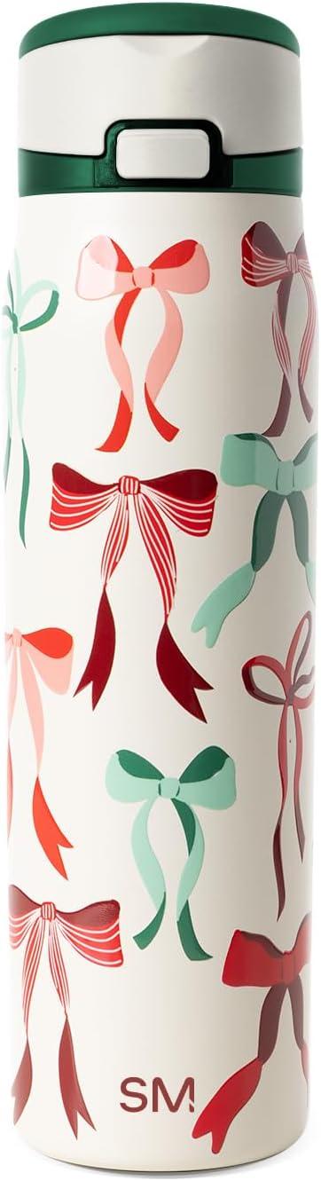 imageSimple Modern Holiday Bluey 40 oz Trek Tumbler with Handle and Straw Lid Cup Holder Friendly Insulated Stainless Steel Travel Mug Bluey Christmas MorningRibbon Wonderland