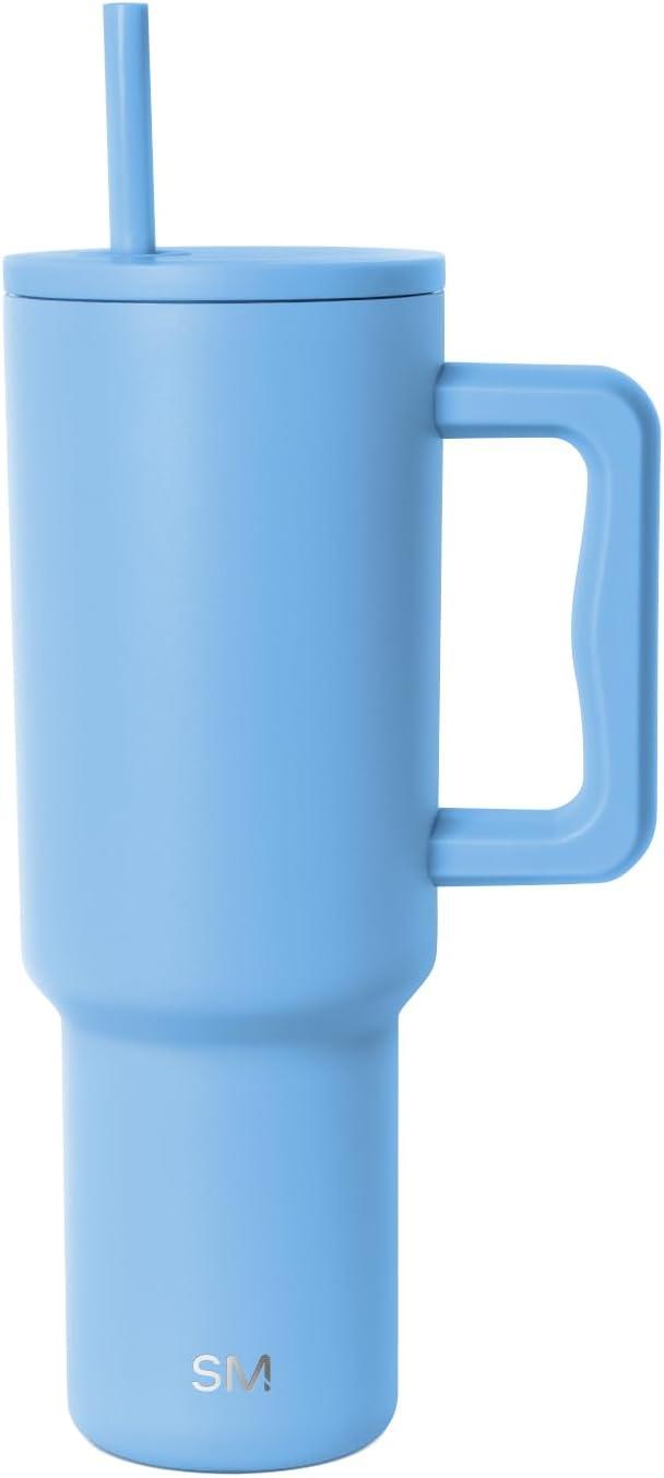 imageSimple Modern Holiday Bluey 40 oz Trek Tumbler with Handle and Straw Lid Cup Holder Friendly Insulated Stainless Steel Travel Mug Bluey Christmas MorningSnow Day
