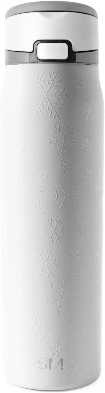 imageSimple Modern Holiday Bluey 40 oz Trek Tumbler with Handle and Straw Lid Cup Holder Friendly Insulated Stainless Steel Travel Mug Bluey Christmas MorningFrosty Snowflakes