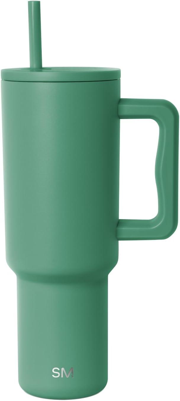 imageSimple Modern Holiday Bluey 40 oz Trek Tumbler with Handle and Straw Lid Cup Holder Friendly Insulated Stainless Steel Travel Mug Bluey Christmas MorningBasil