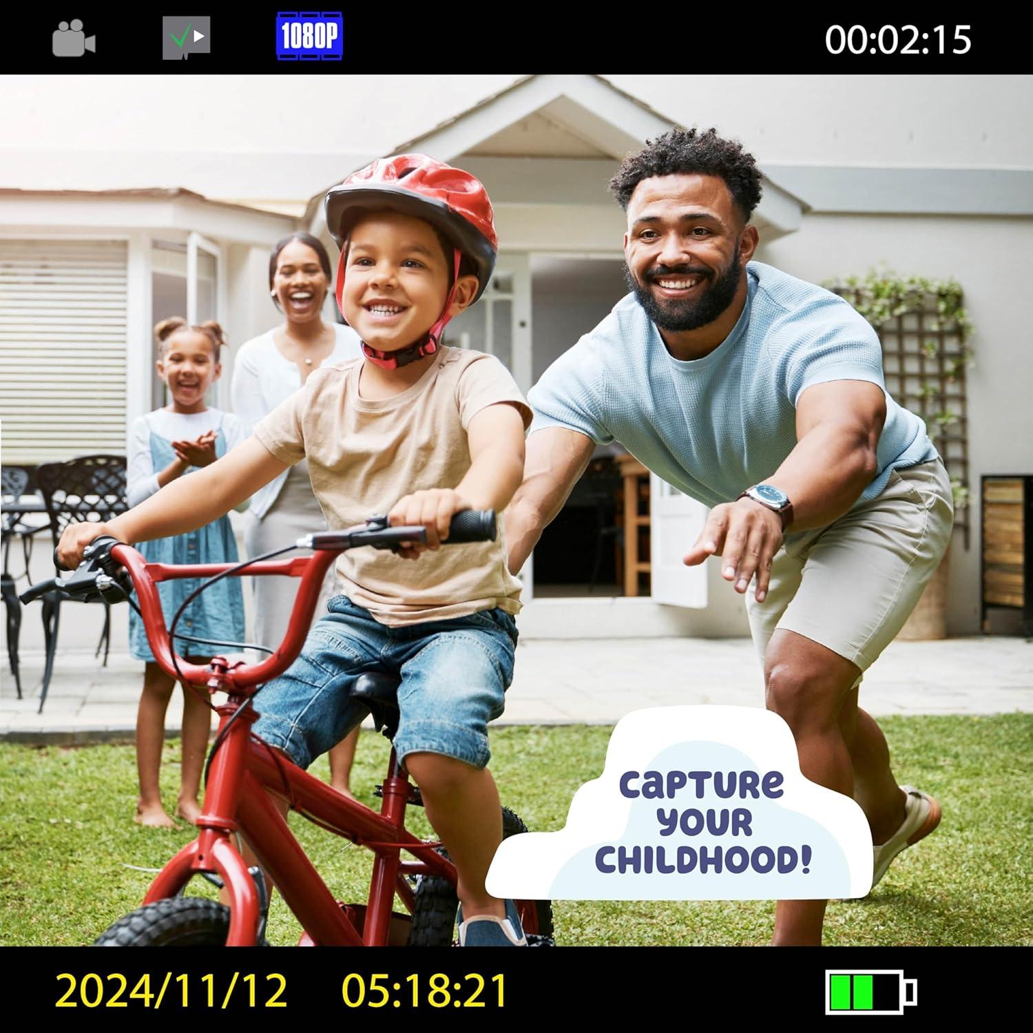 imageekids Bluey Kids Camera with SD Card Digital Camera for Kids with Video Recording Builtin Digital Stickers Bluey Toys Make Great Stocking Stuffers for Kids